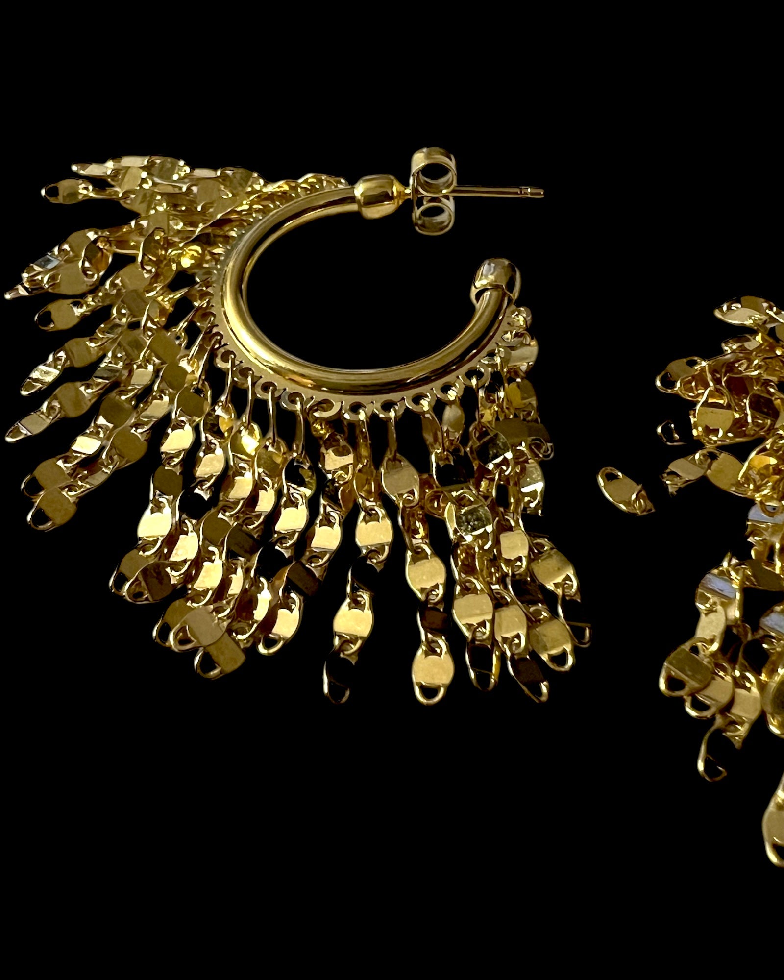 Gold Plated Silver Hoops with Pendants