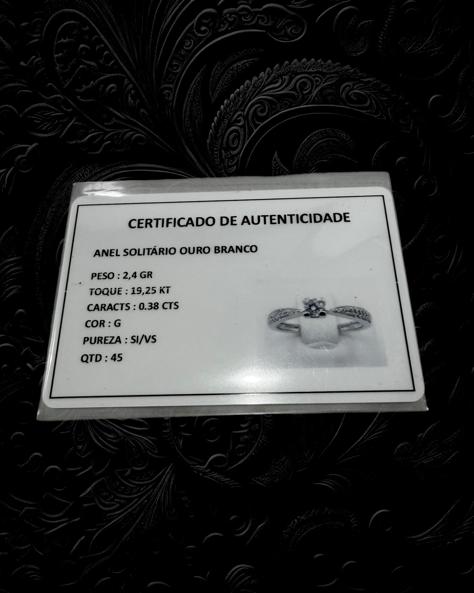 Anel Solitário Ouro
