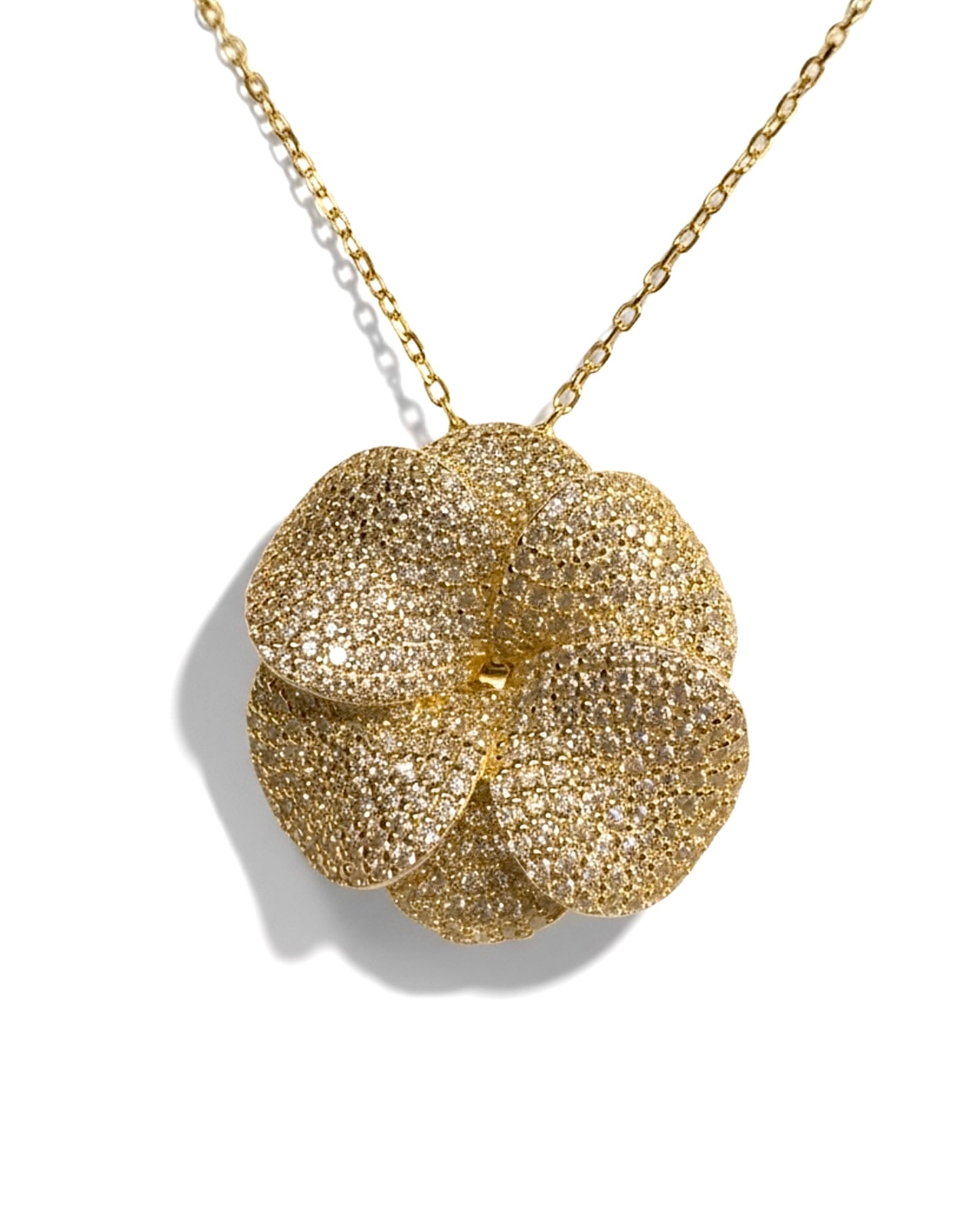 Colar Pétalas em Prata Dourada