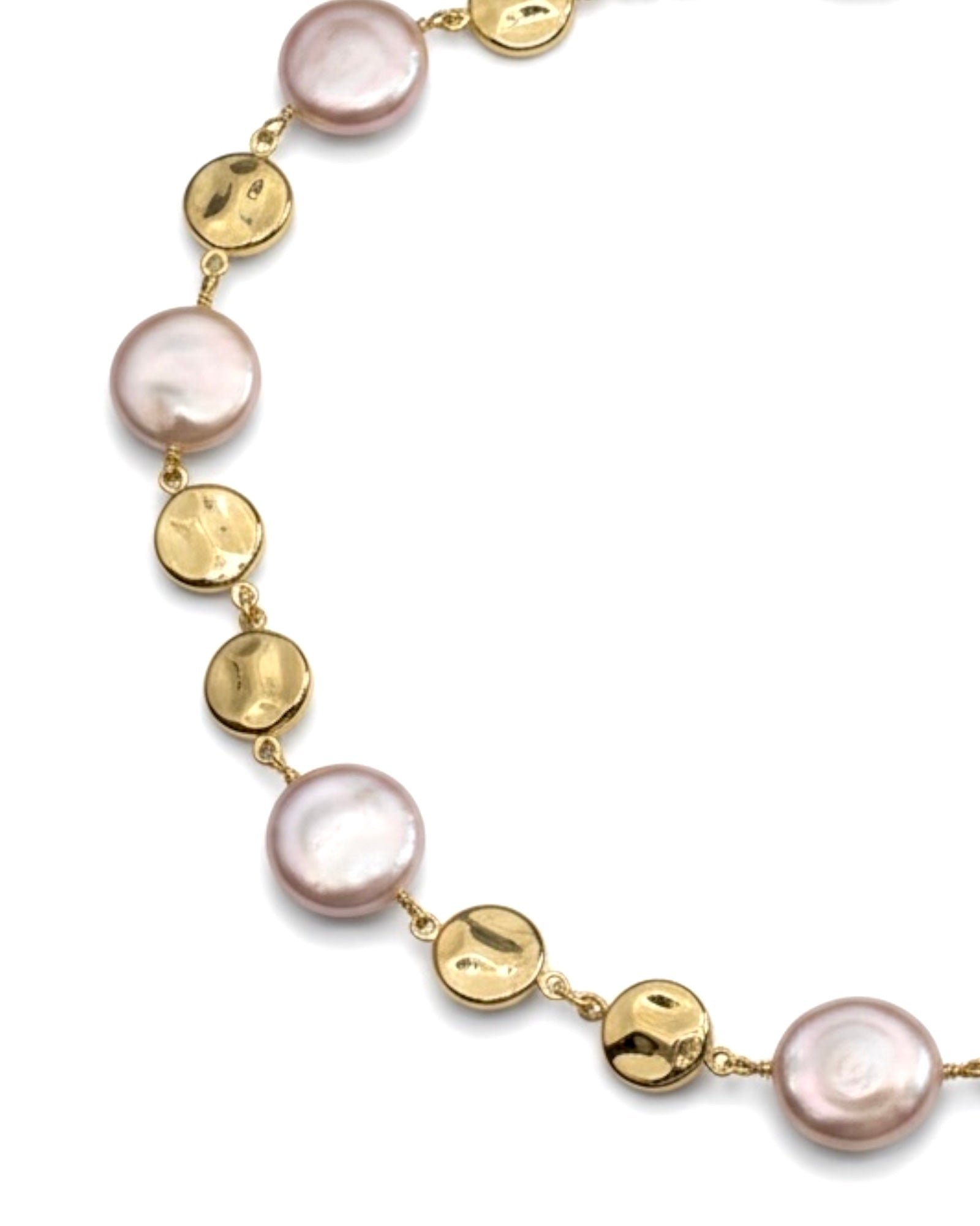 Colar com Pérolas e Prata Dourada