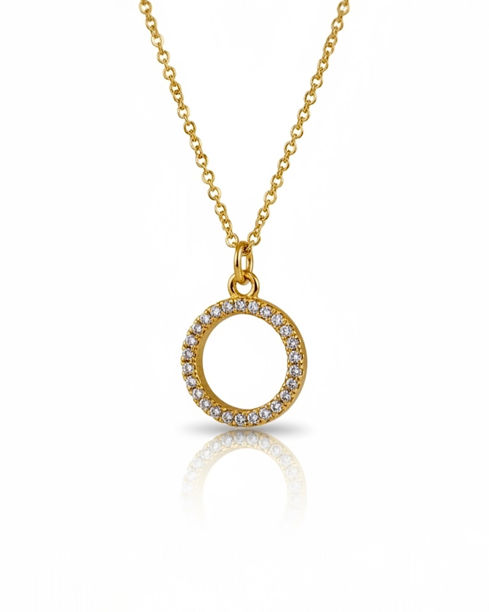 Gold-plated silver circle necklace