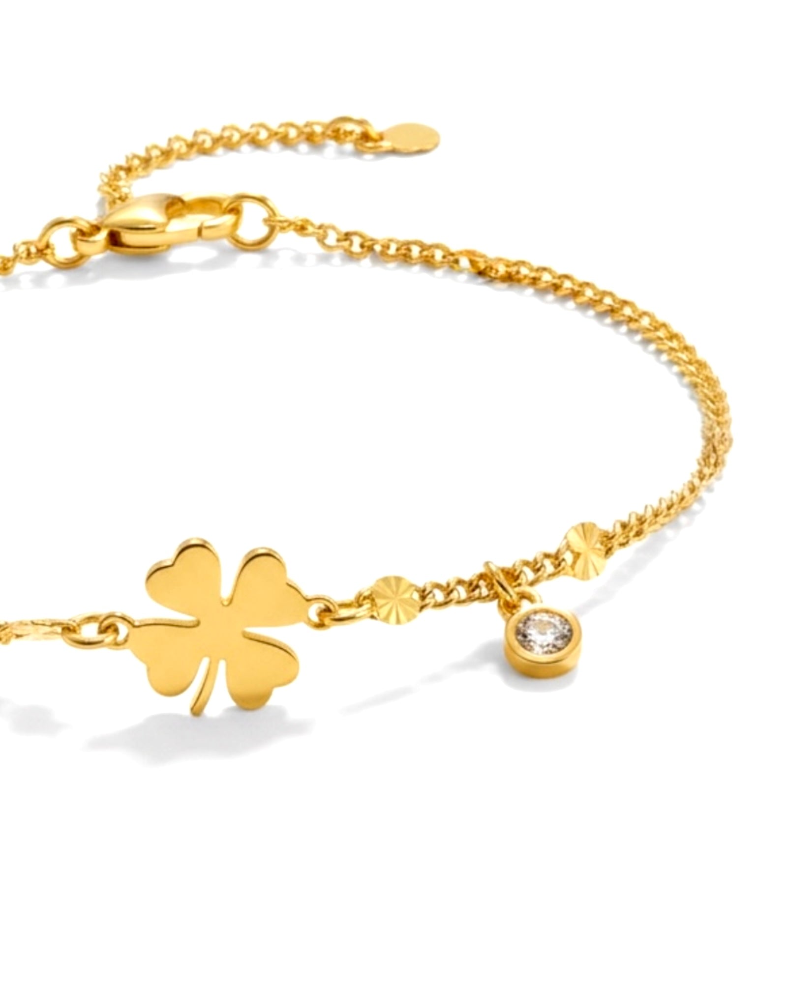 Pulseira Trevo em Prata Dourada