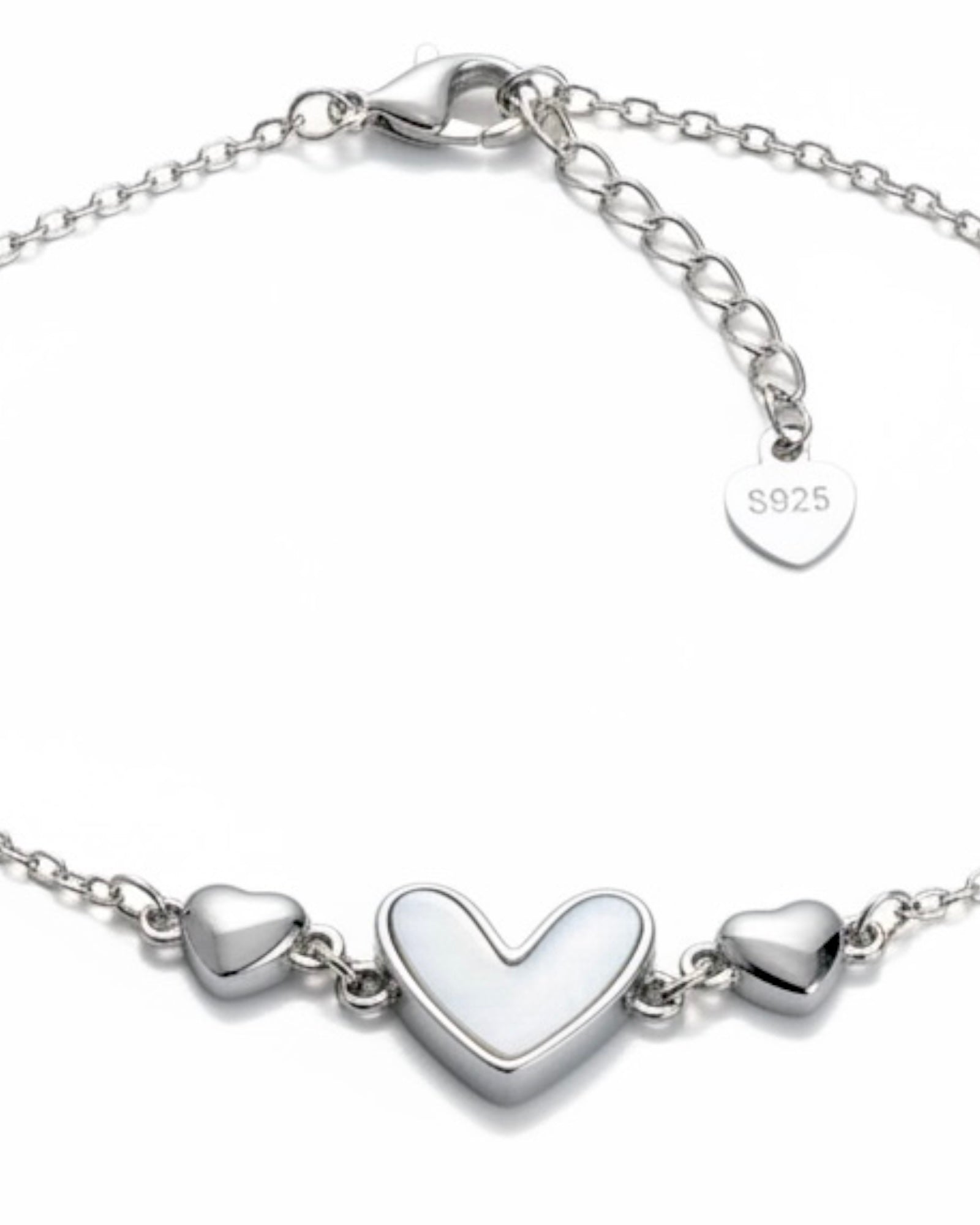 Pulseira Corações em Prata