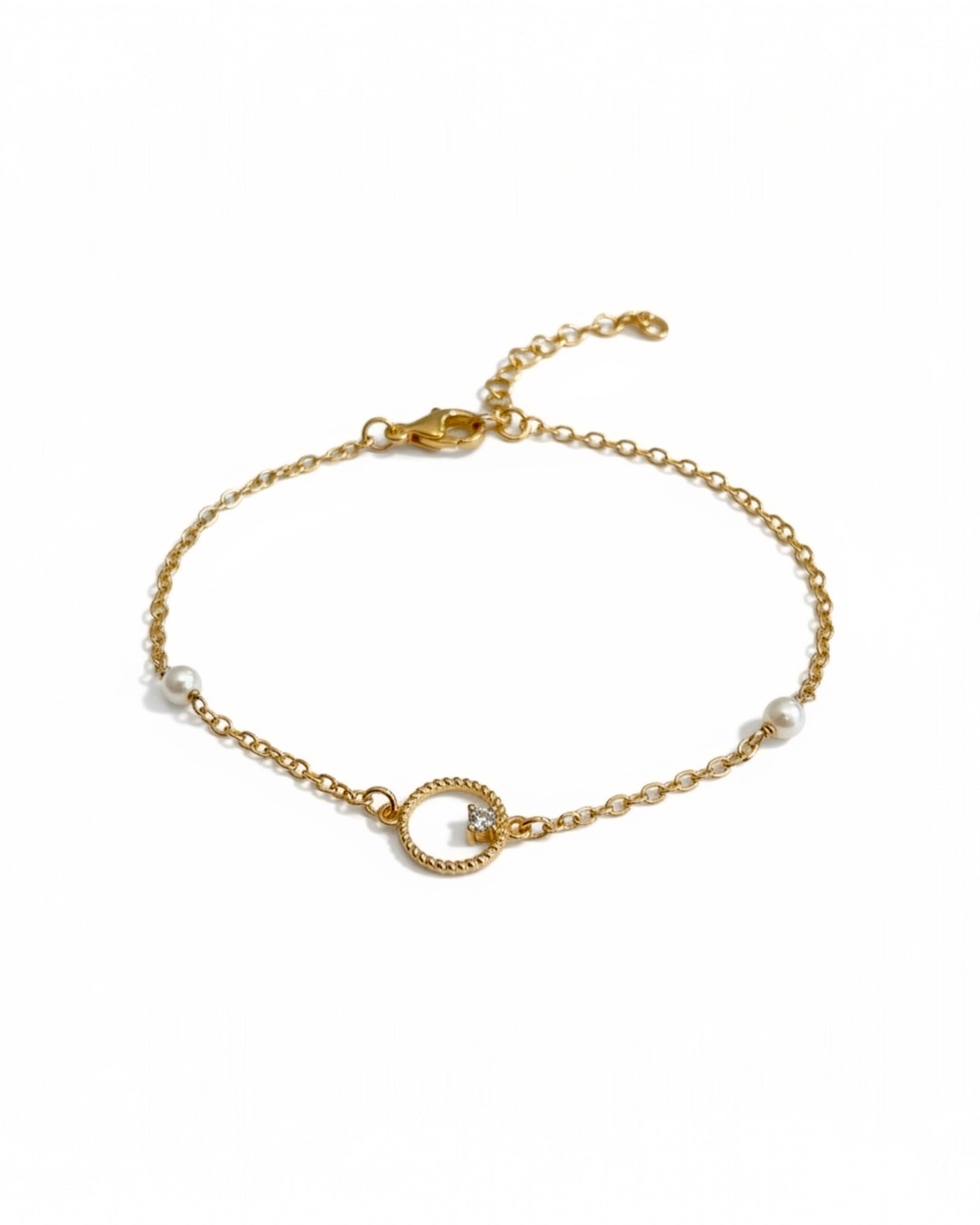 Pulseira Círculo em Prata Dourada