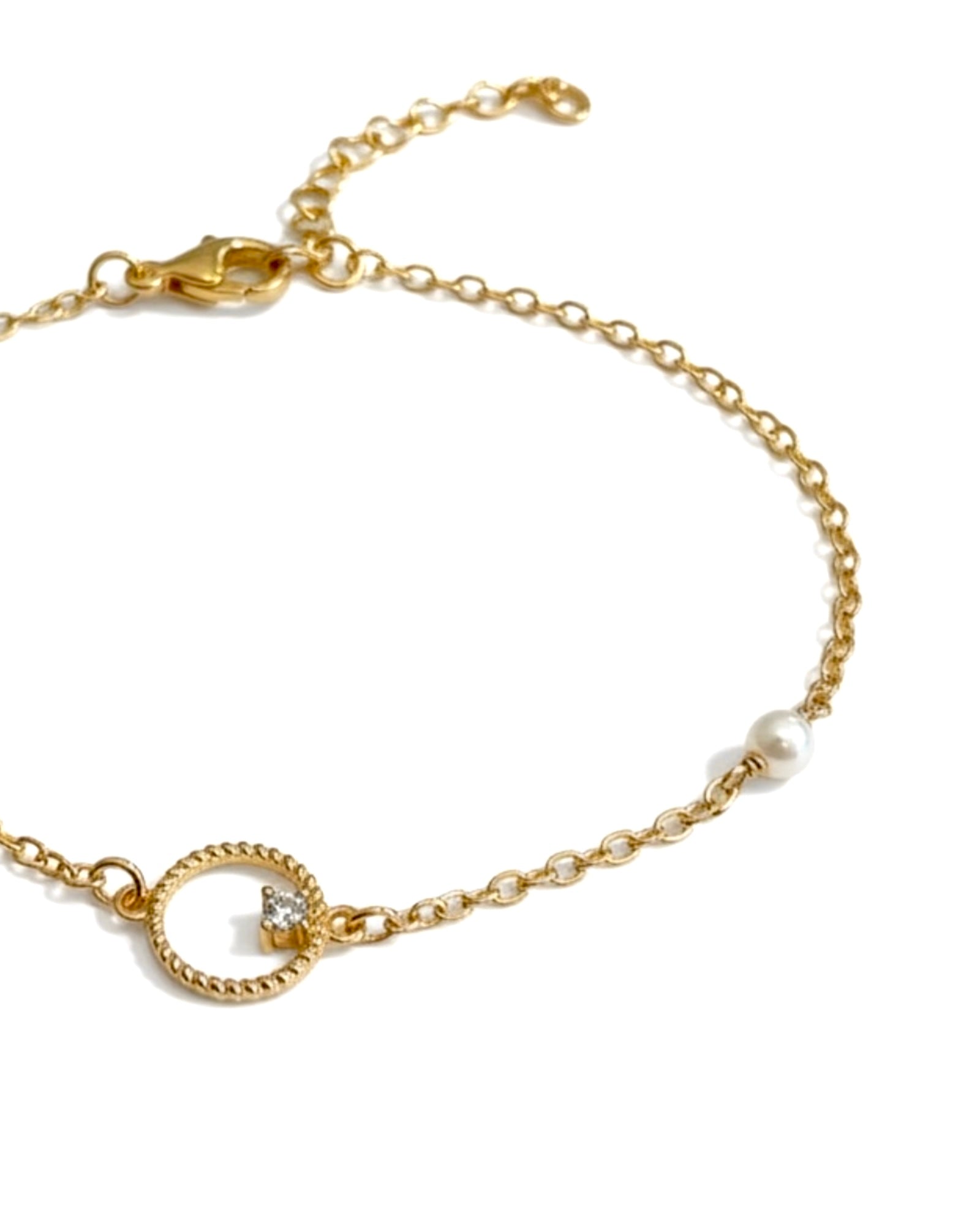 Pulseira Círculo em Prata Dourada