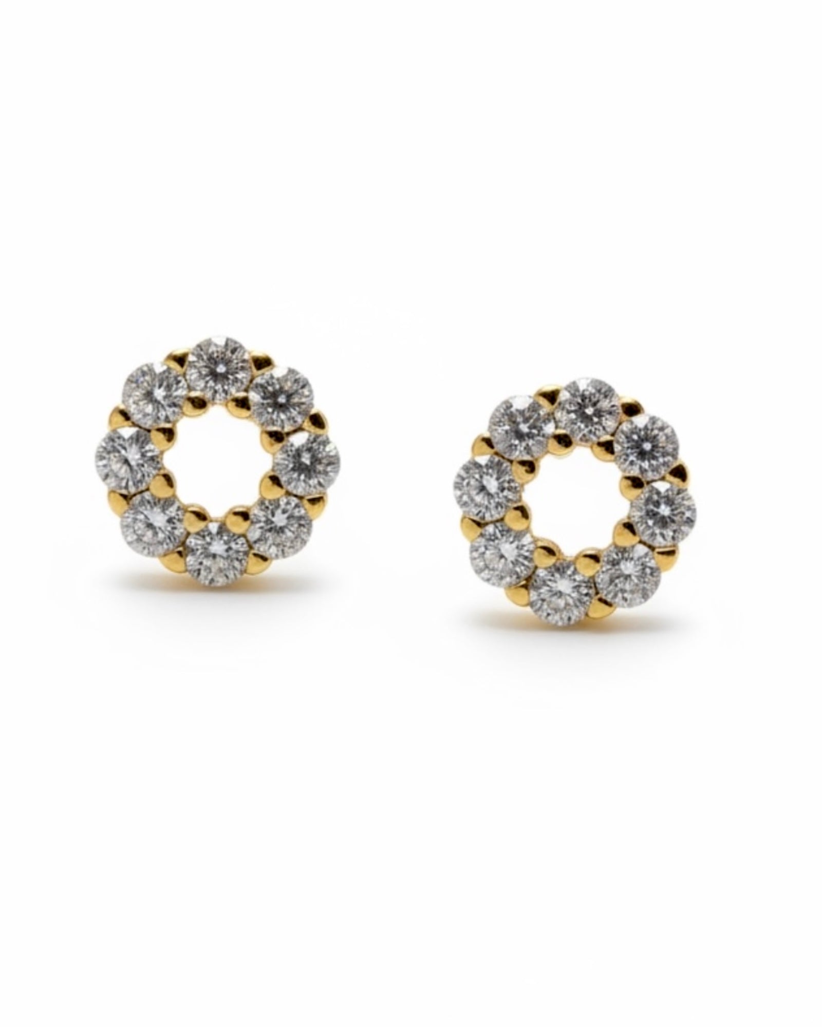 Brincos Círculos Mini em Prata Dourada