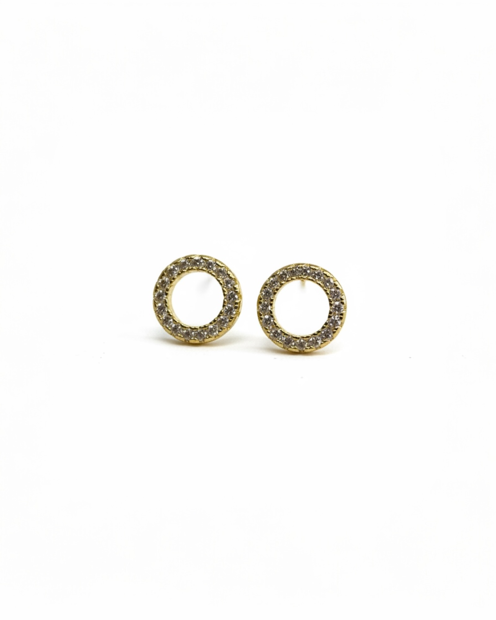 Brincos Círculos Mini em Prata Dourada