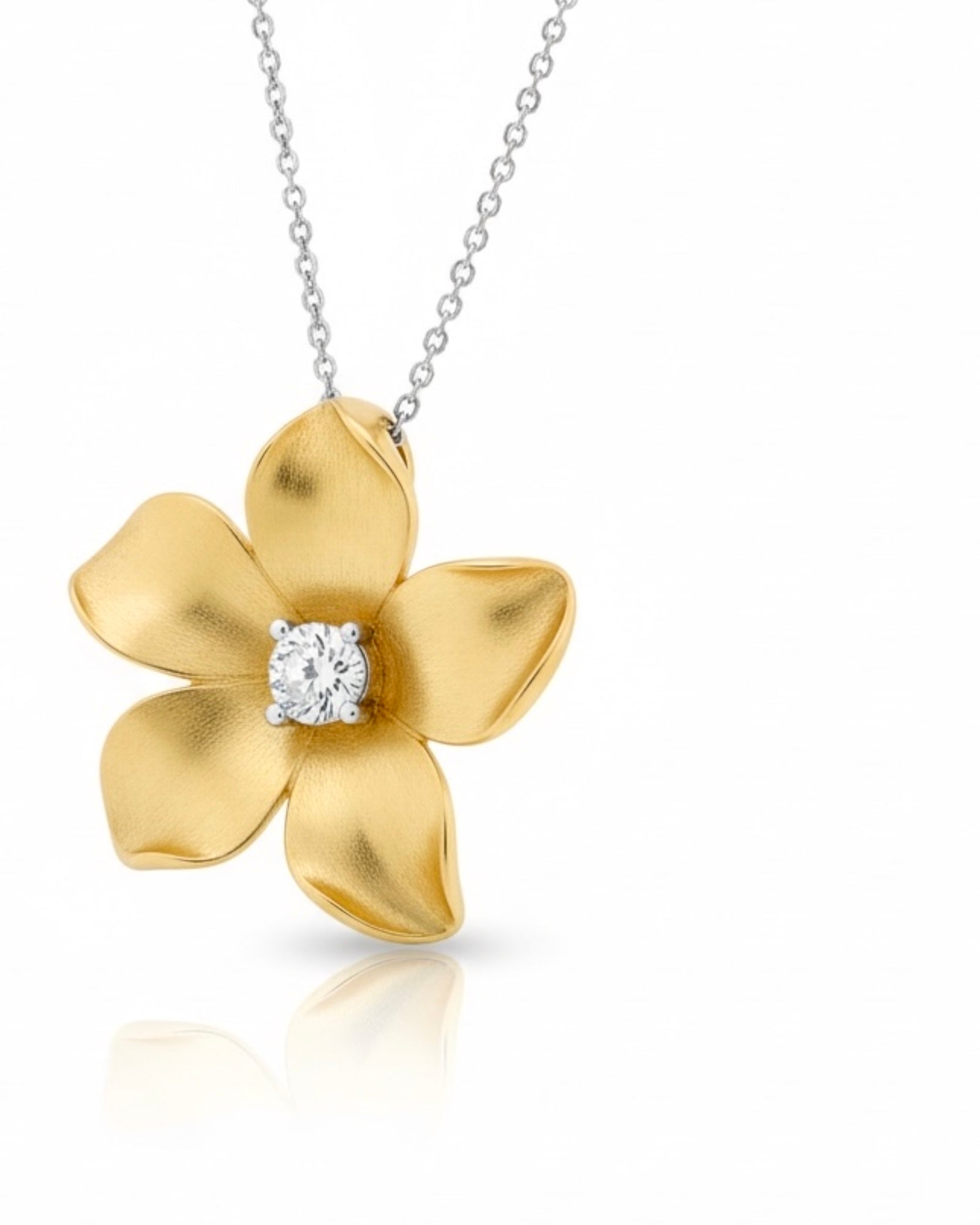 Silver and Gold-Plated Petal Necklace