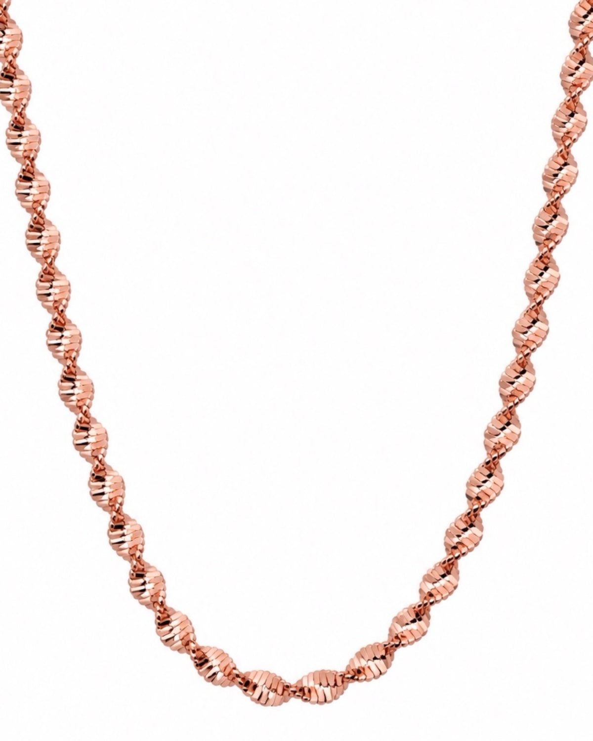 Twisted Necklace in Rose Silver