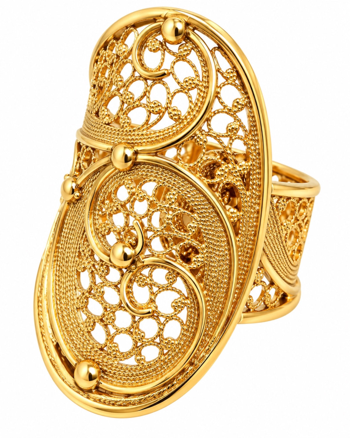 Filigree Ring in Gold-Plated Silver