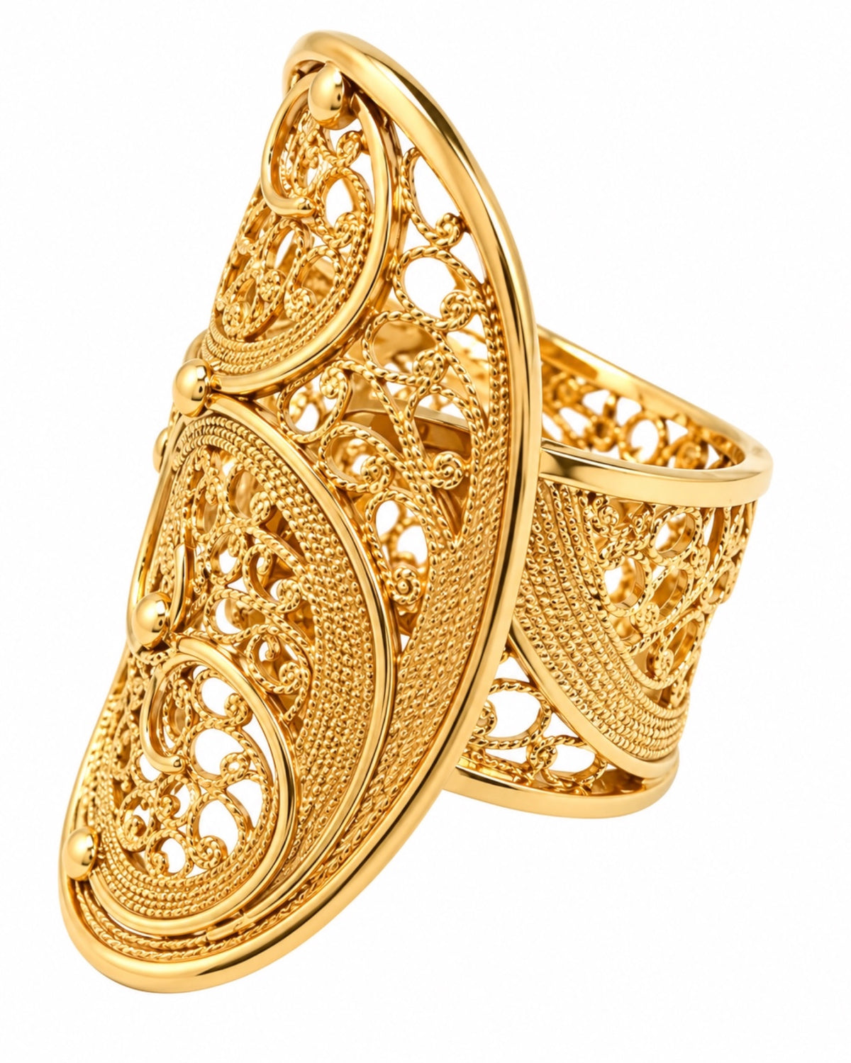 Filigree Ring in Gold-Plated Silver