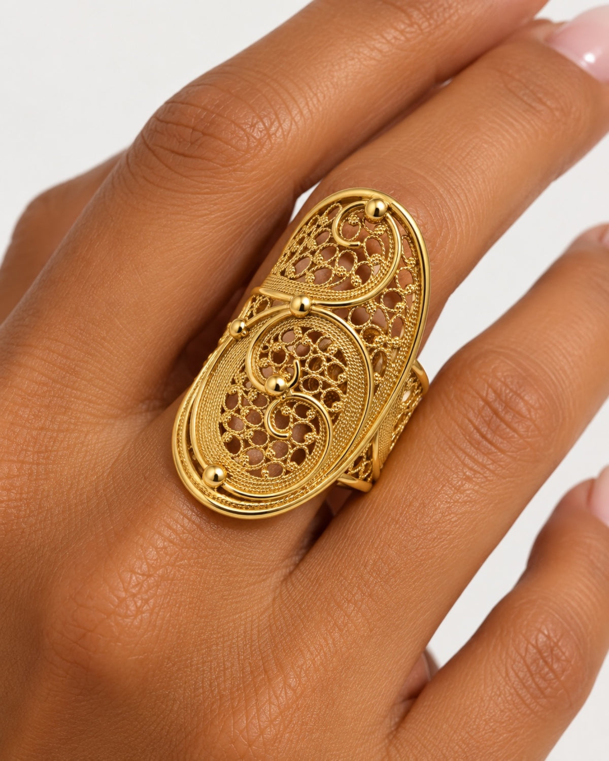 Filigree Ring in Gold-Plated Silver