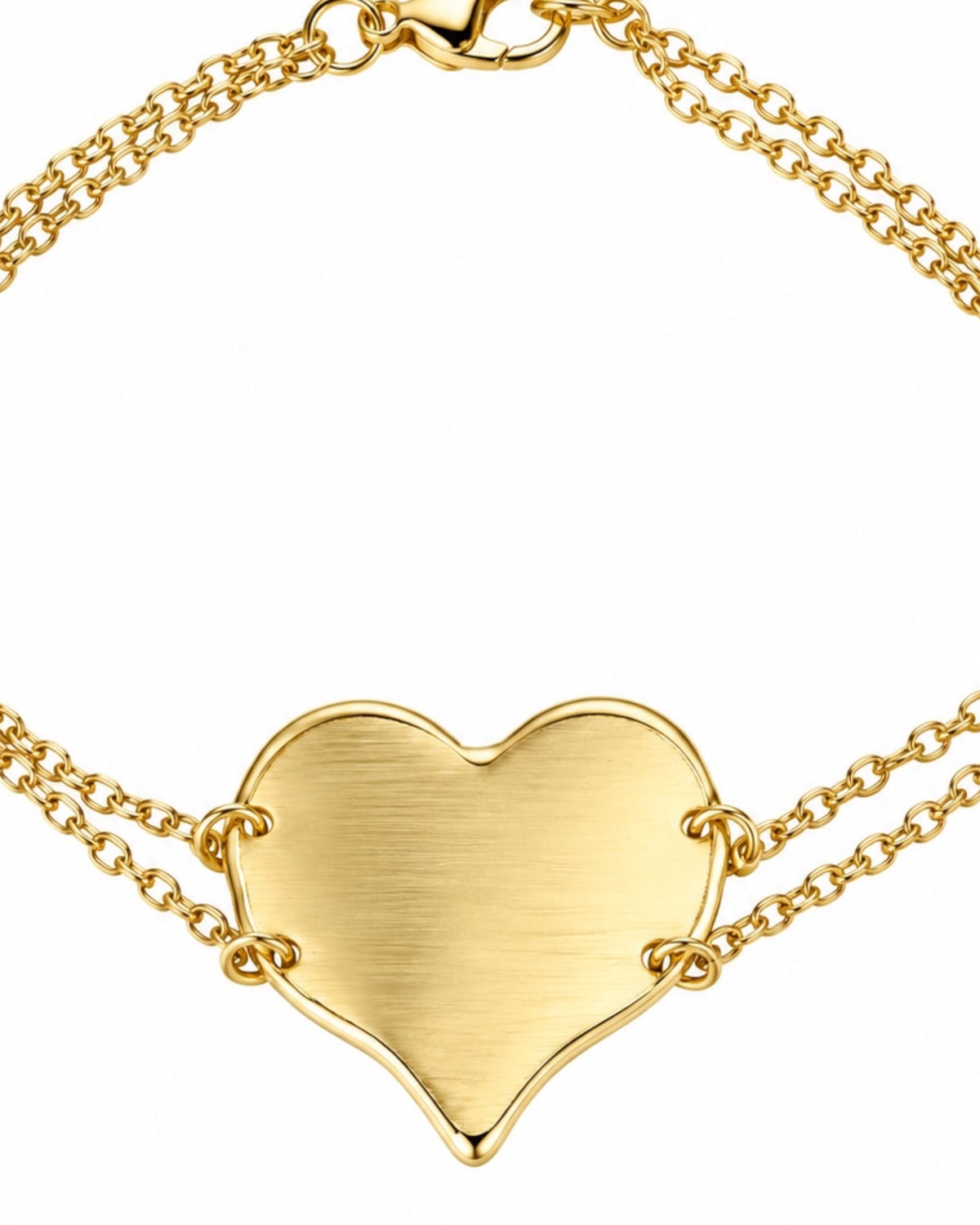 Pulseira Coração em Prata Dourada