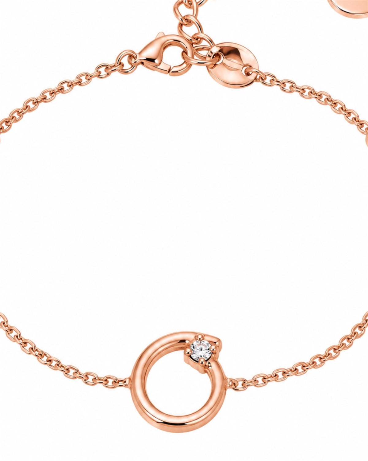 Pulseira Brilho em Prata Rosa