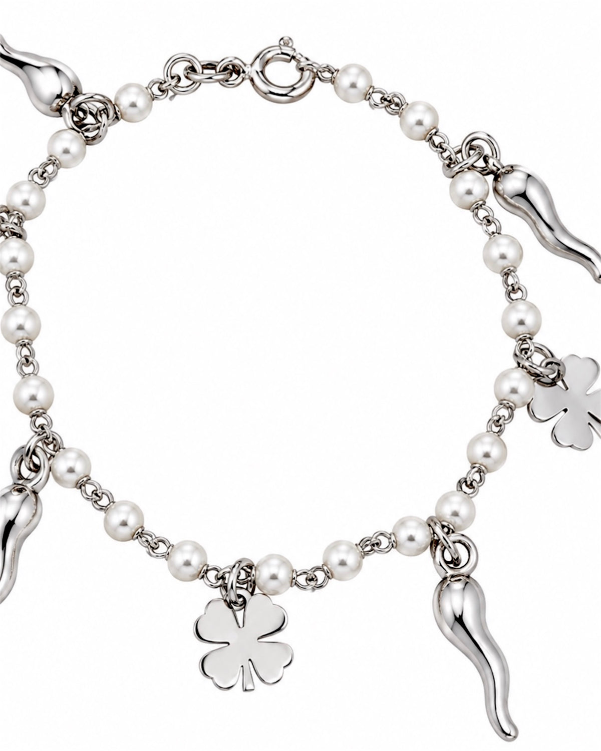 Bracelet with Lucky Eye in White Silver