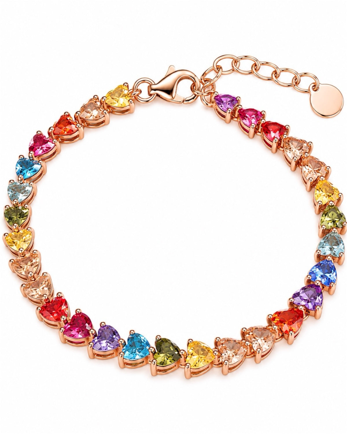 Colorful bracelet in rose silver.