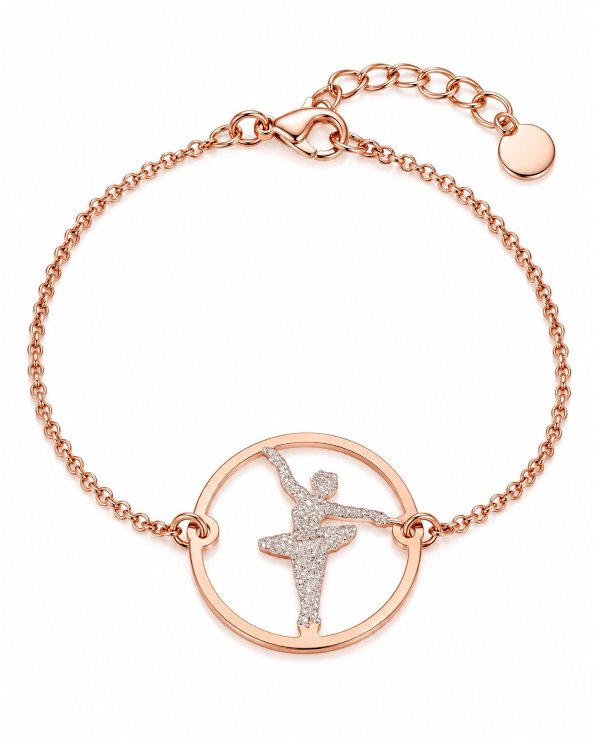 Pulseira Bailarina em Prata Rosa