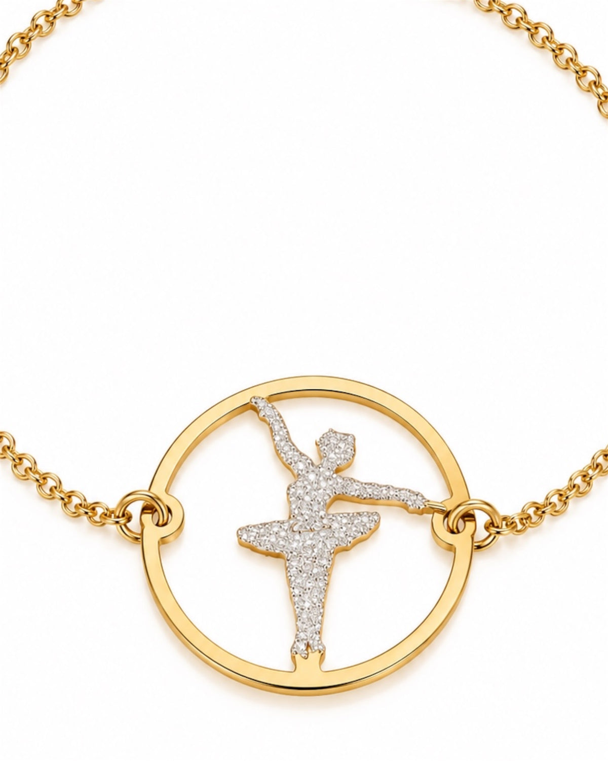 Pulseira Bailarina em Prata Dourada