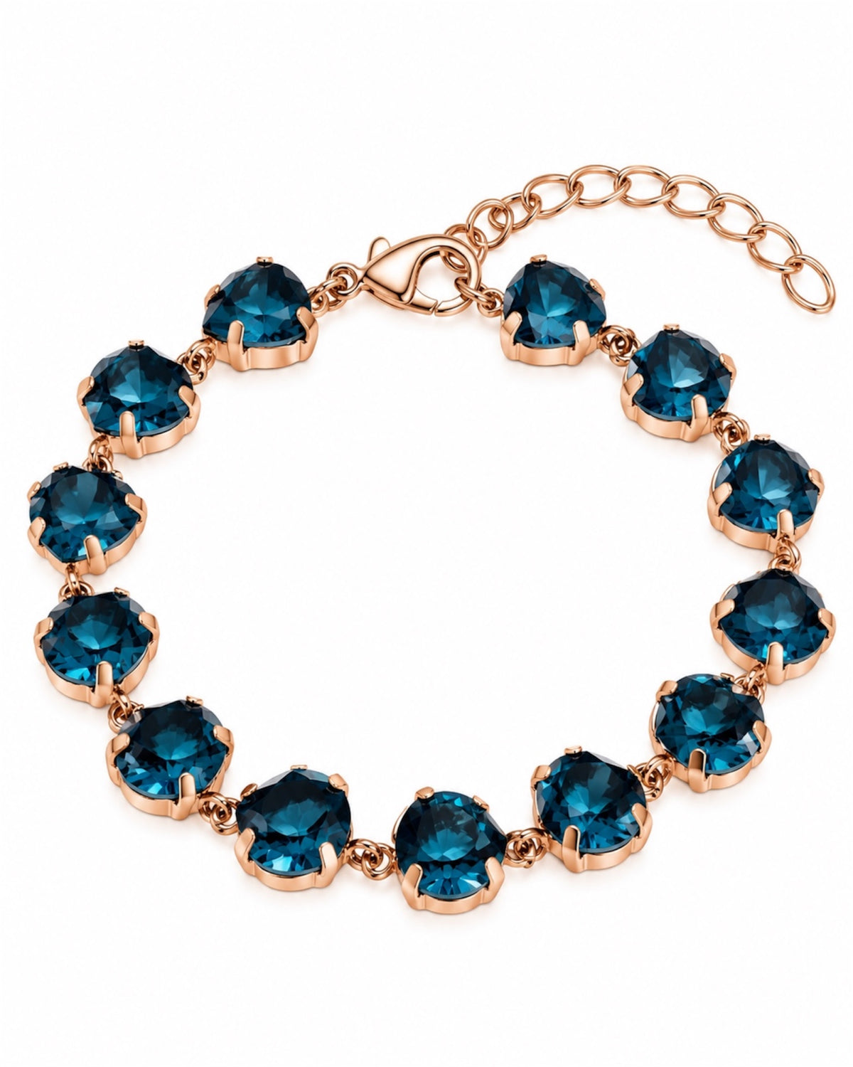 Pulseira Brilho Cor Azul em Prata