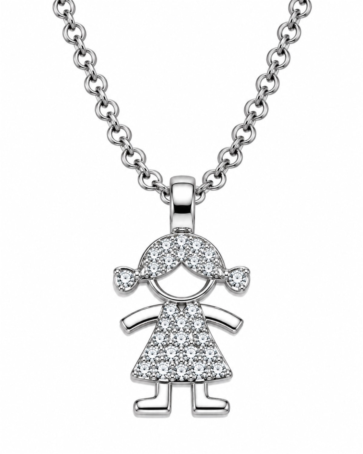 Silver Necklace with Girl