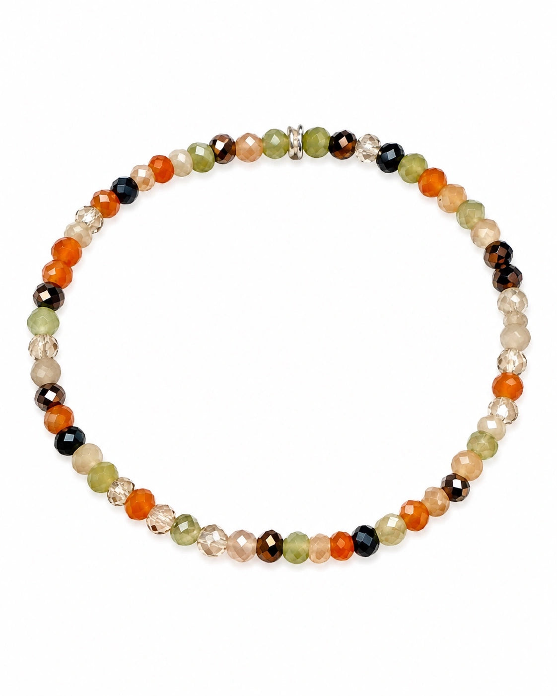 4 - Pulseira Pedras Tons de Outono com Prata