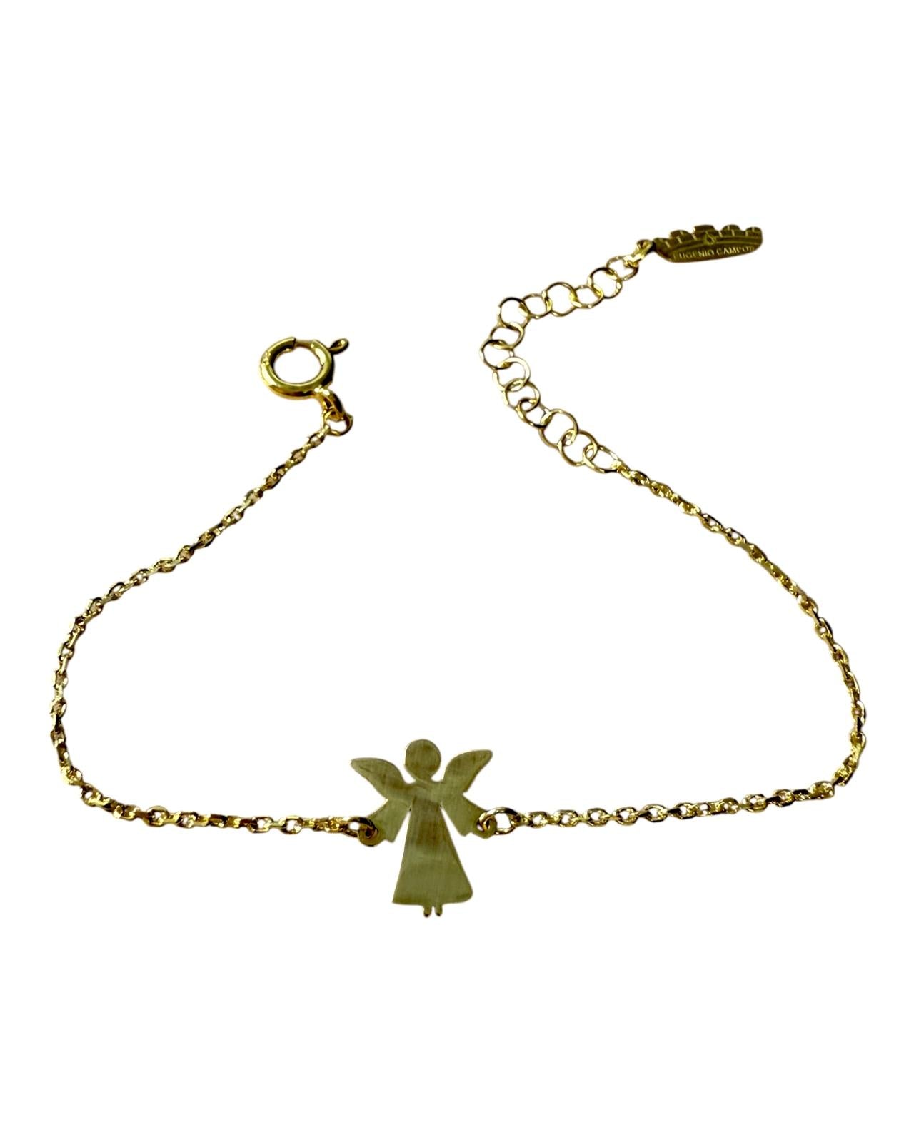 Pulseira Anjo em Prata Dourada