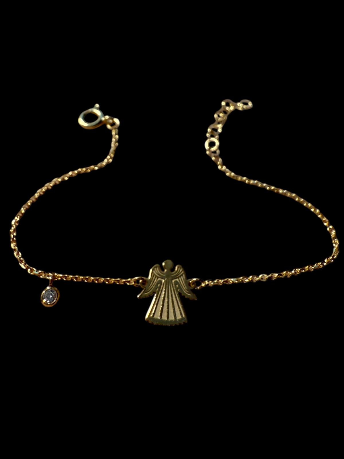 Pulseira Anjo em Prata Dourada