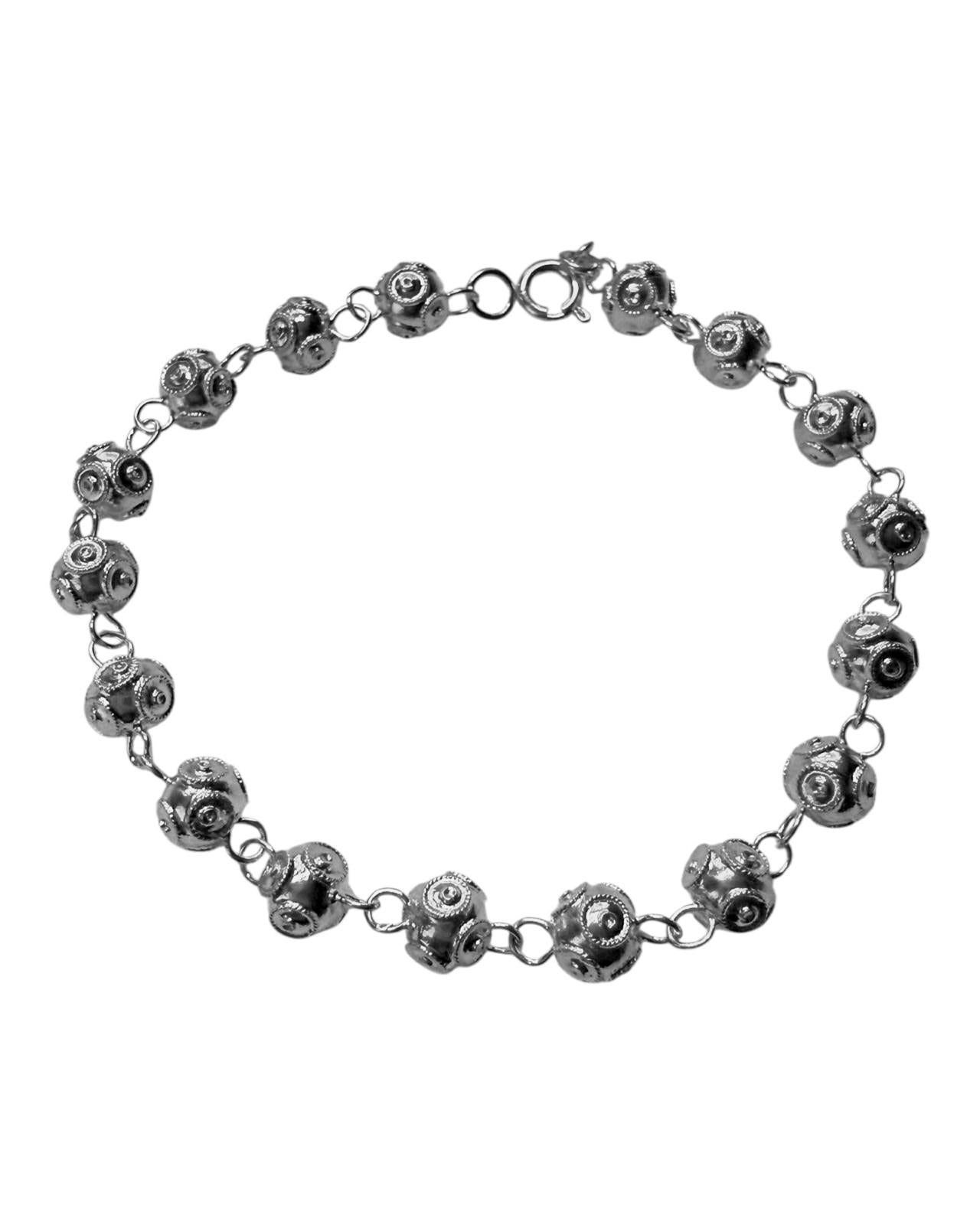 Pulseira de Contas de Viana em prata com design tradicional português
