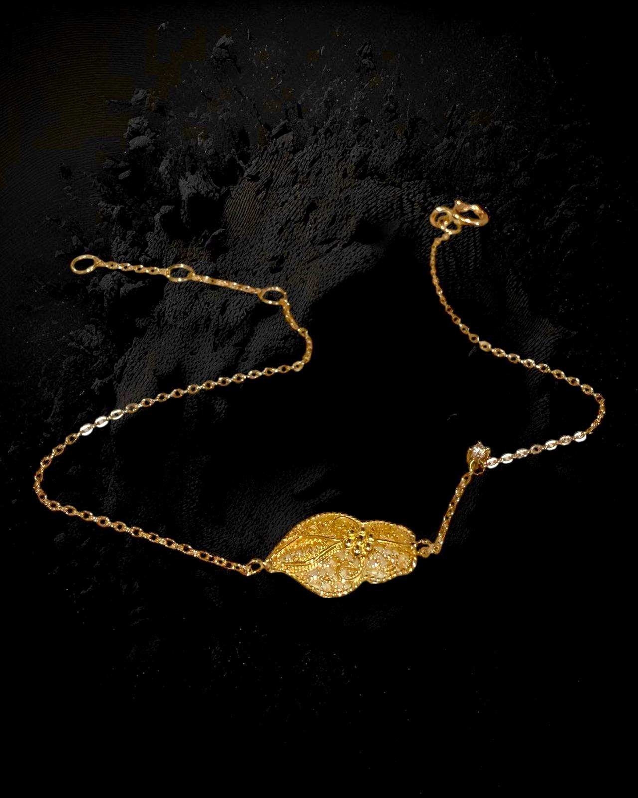 Pulseira Coração de Viana com Brilhante em Ouro