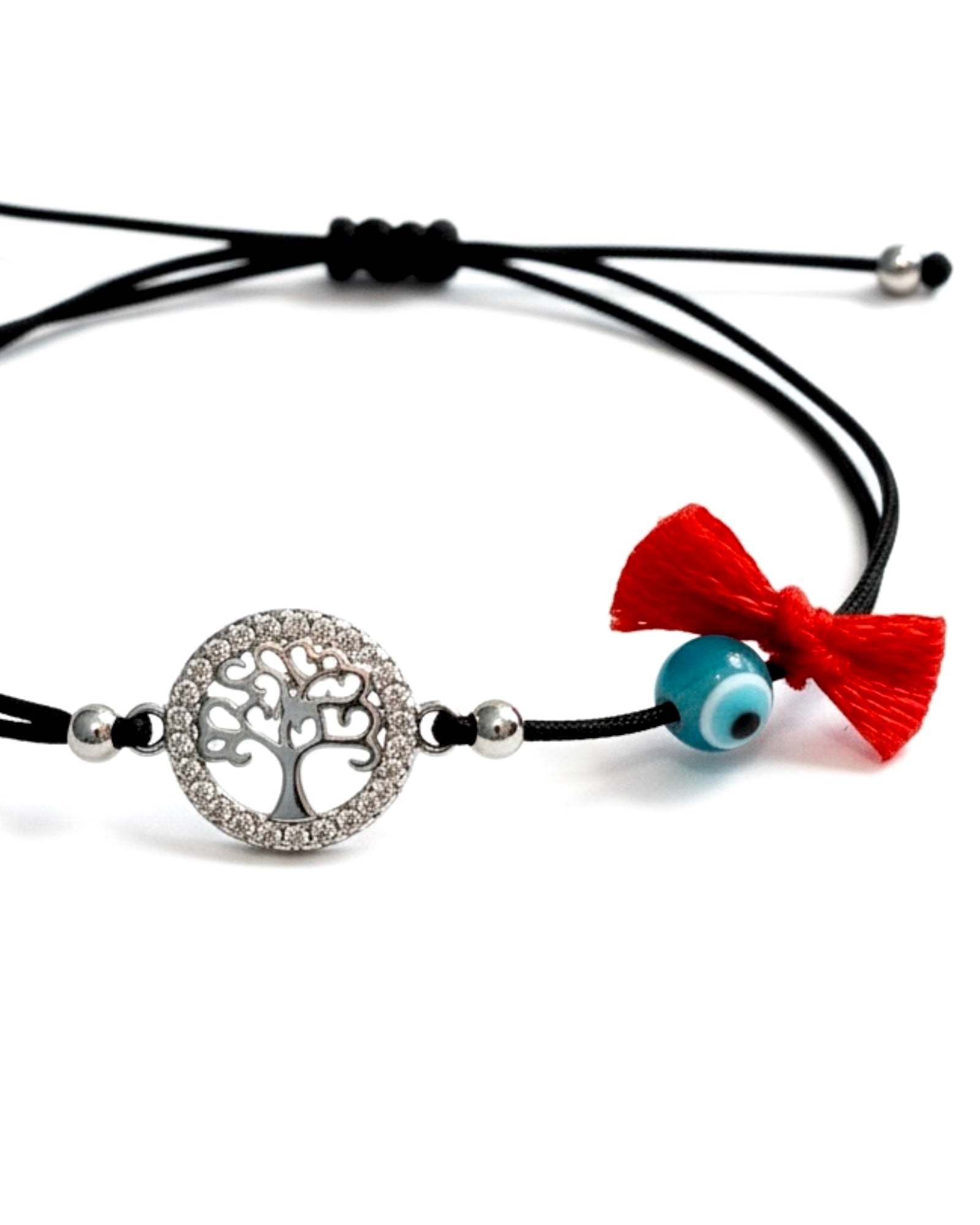 Pulseira Seda Árvore da Vida em Prata