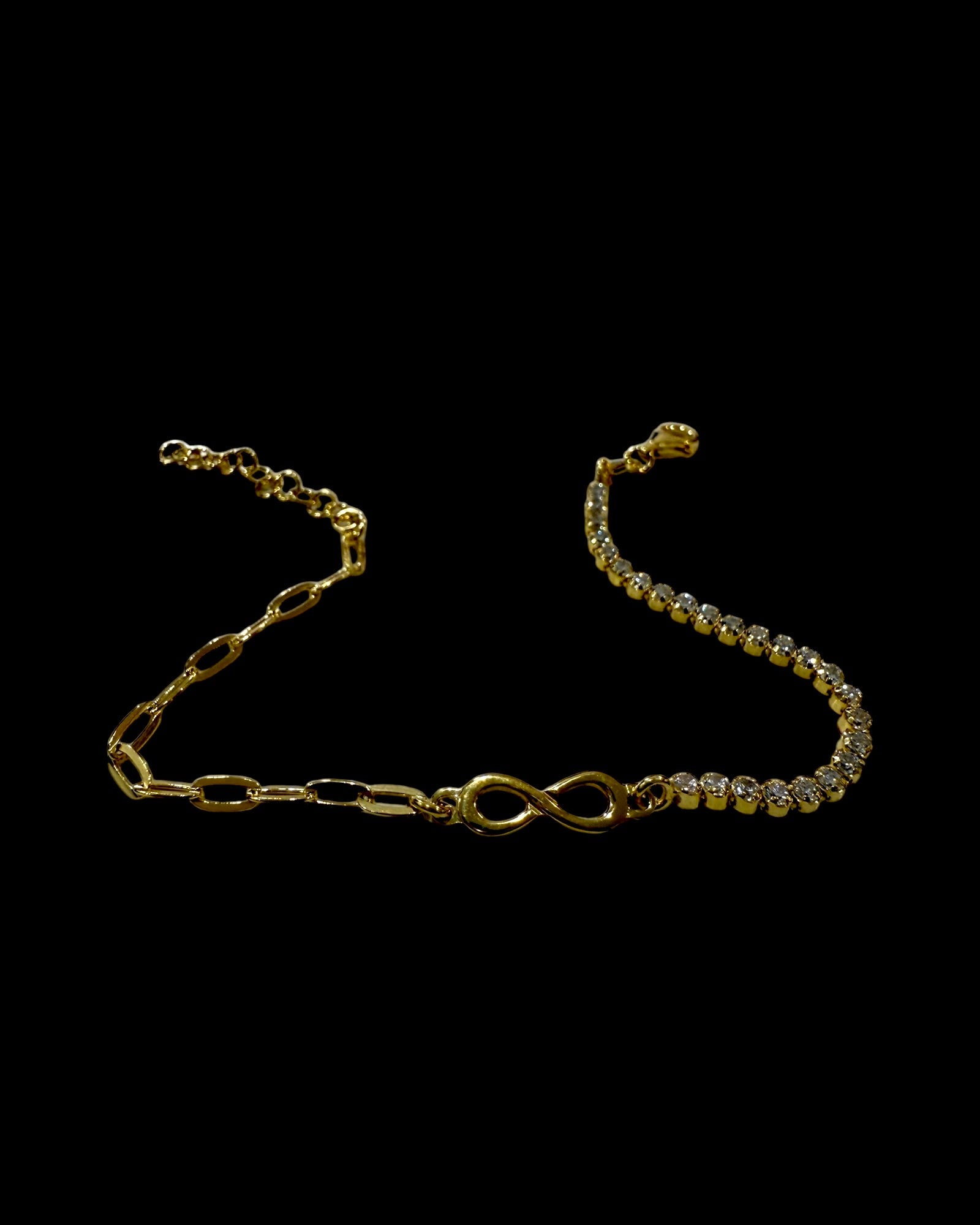 Pulseira Infinito em Prata Dourada
