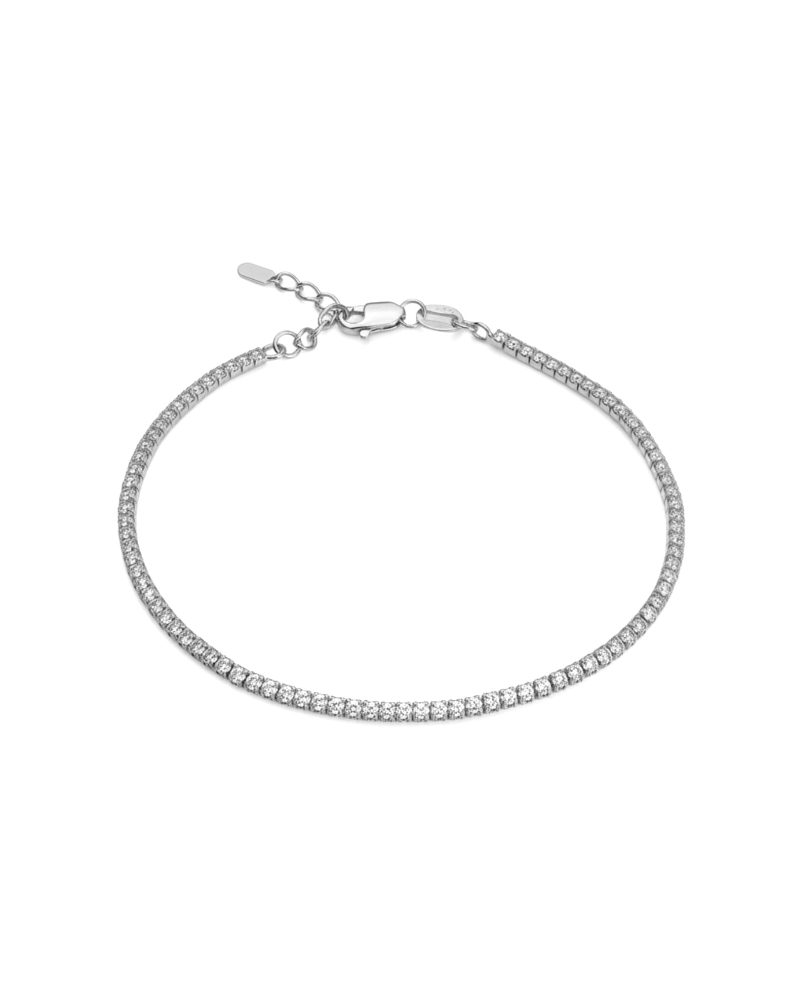 Pulseira com Brilho em Prata