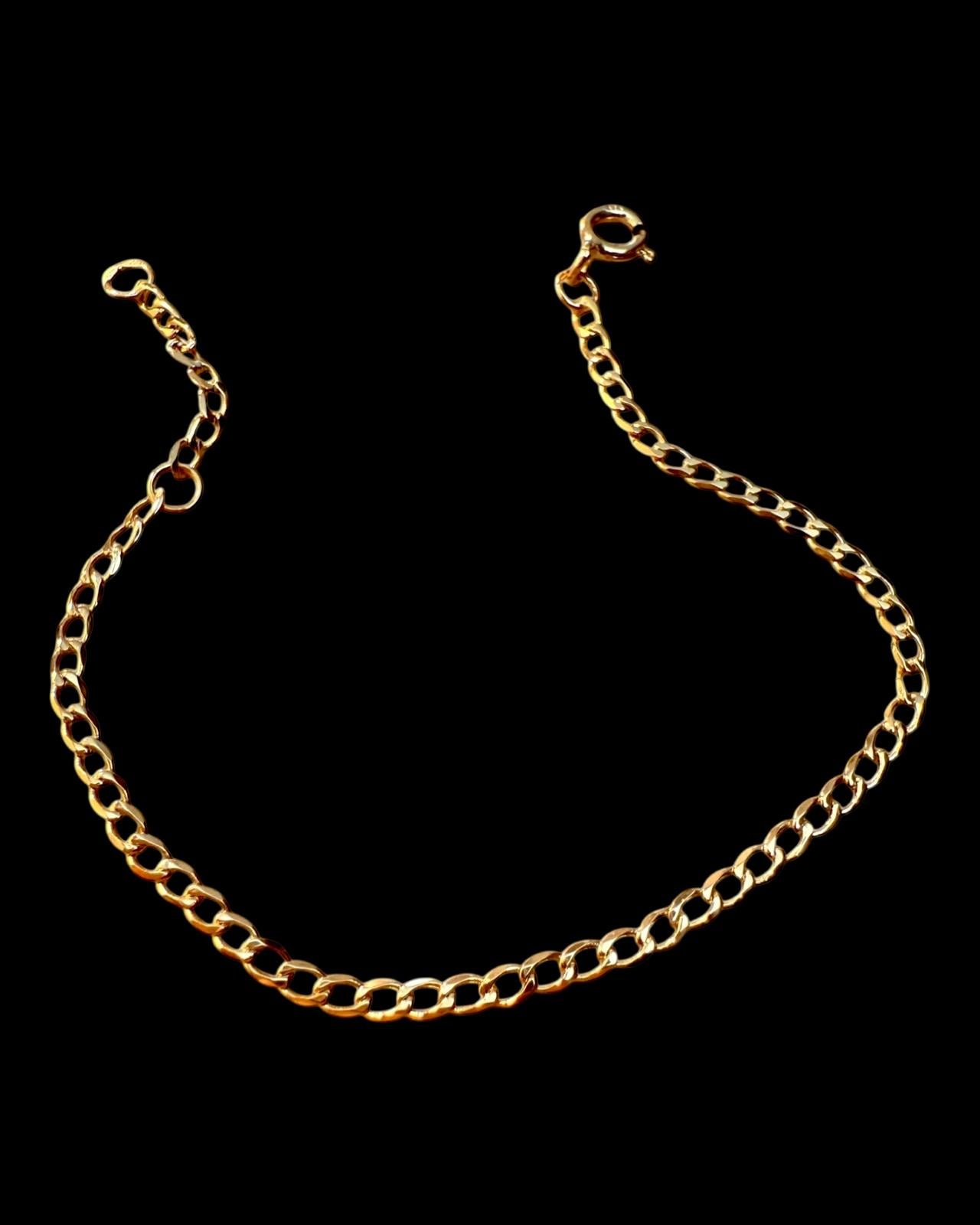 Pulseira de Criança com Malha Corrente em Ouro