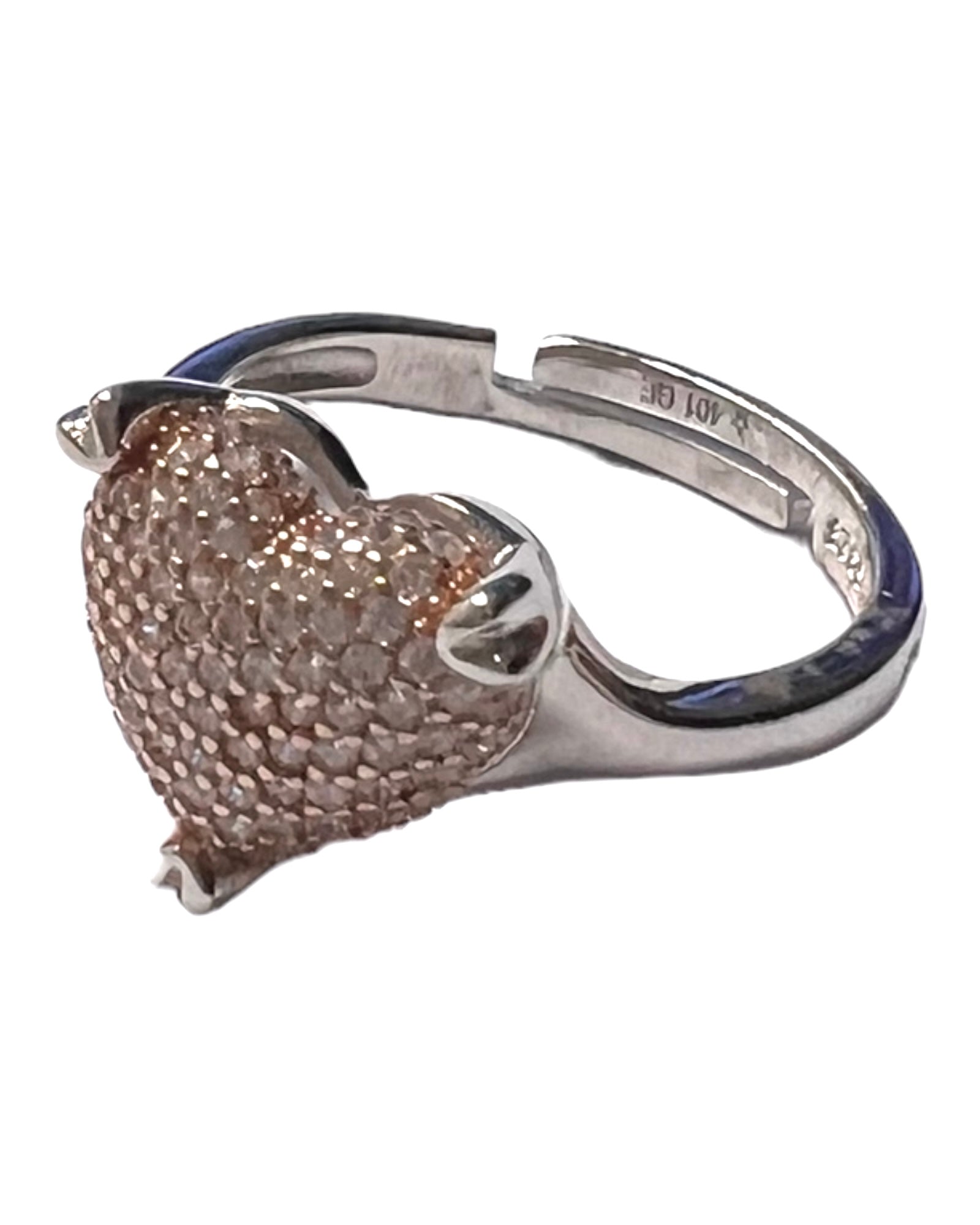 Heart Ring in Silver and Rose Silver