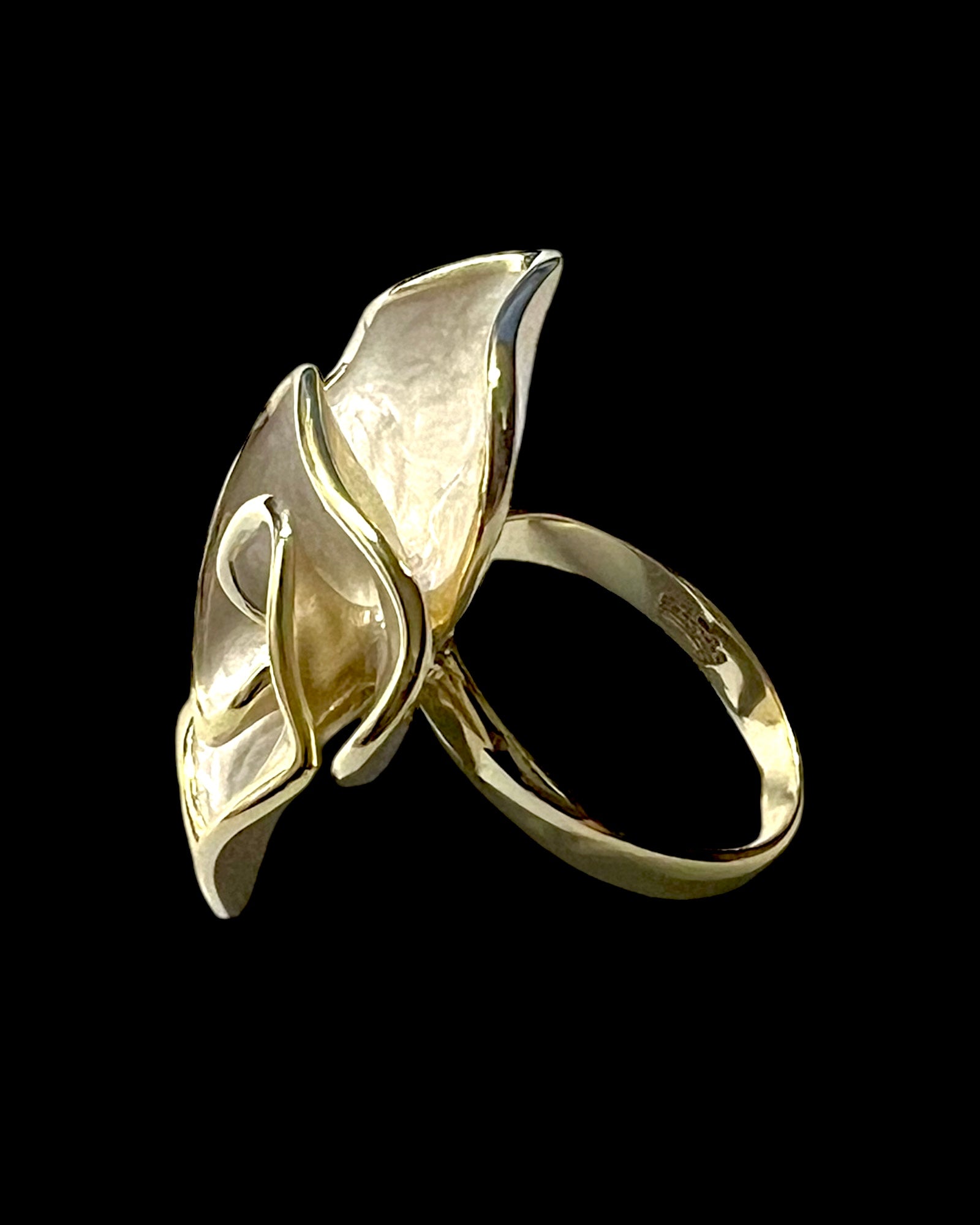 Gold Plated Silver Flower Ring