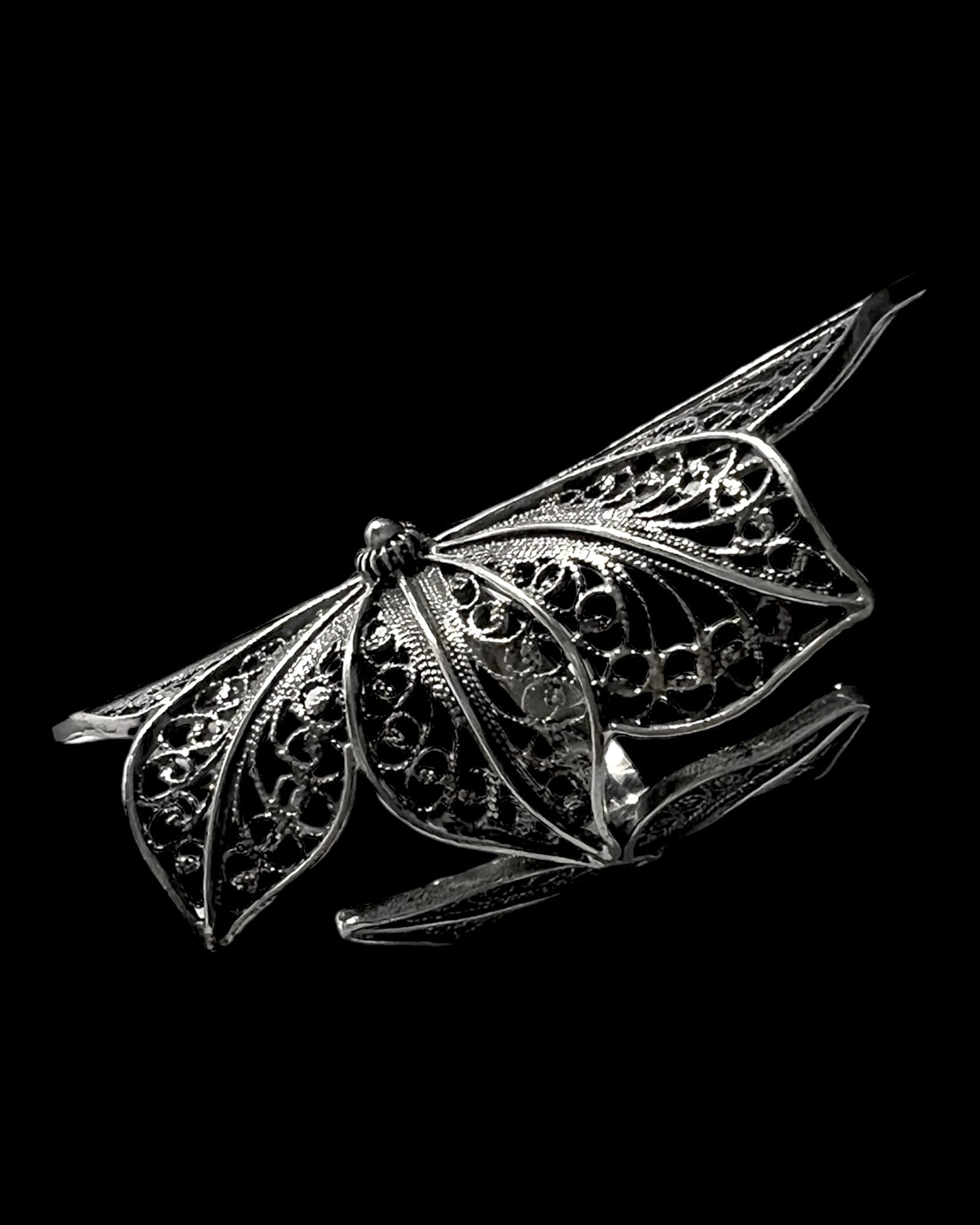Filigree Flower Ring in Silver