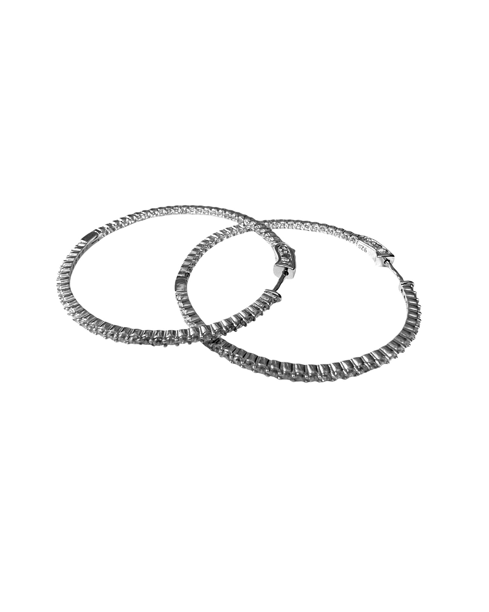 Sparkling Silver Hoop Earrings