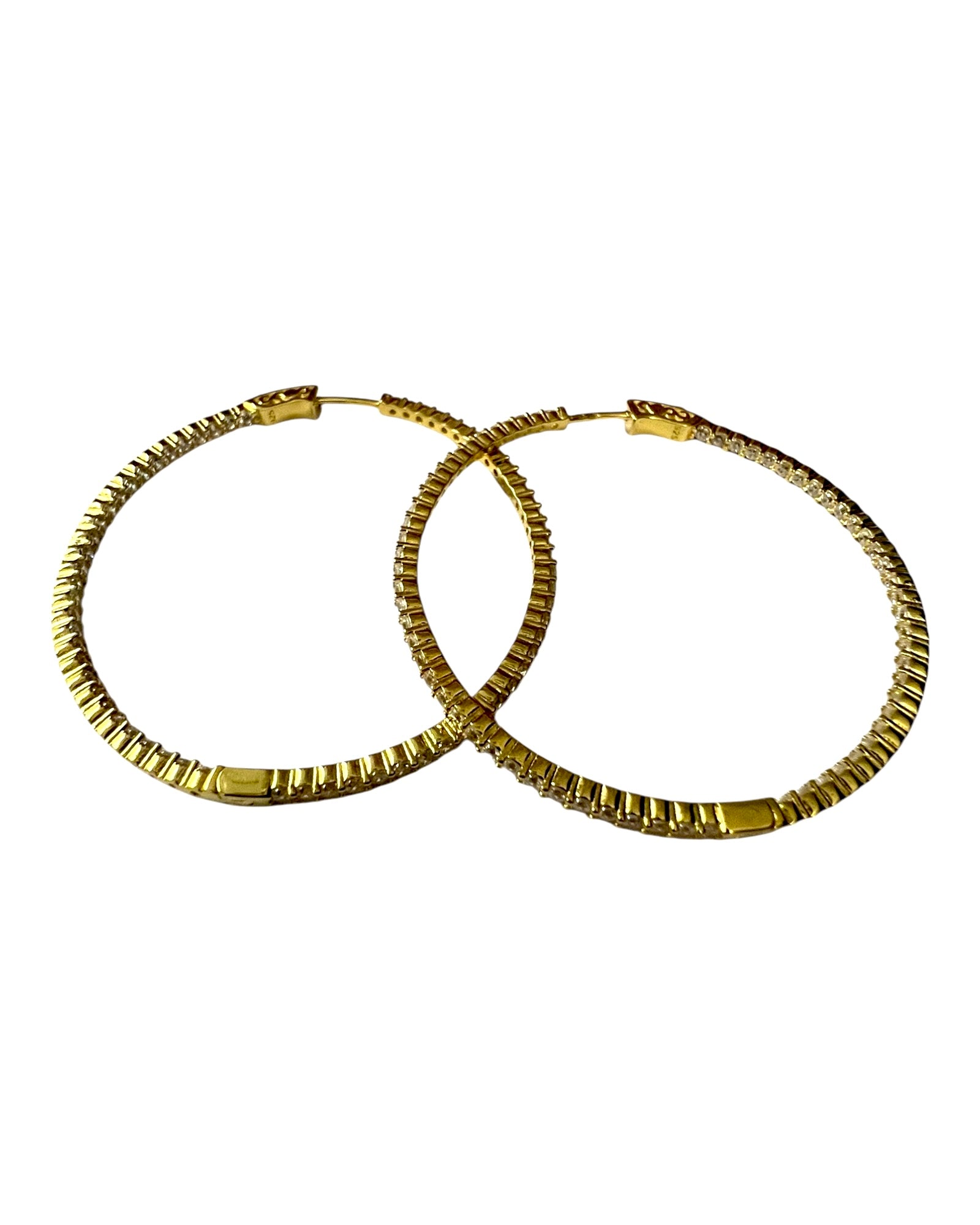 Gold and Silver Sparkling Hoop Earrings