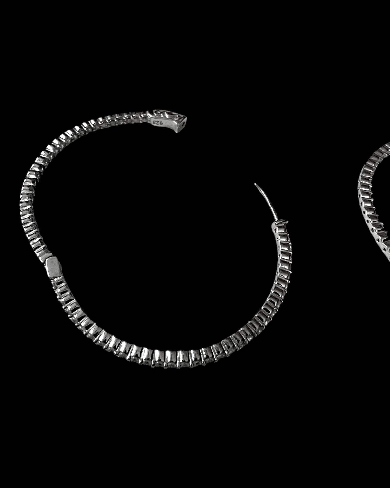 Sparkling Silver Hoop Earrings