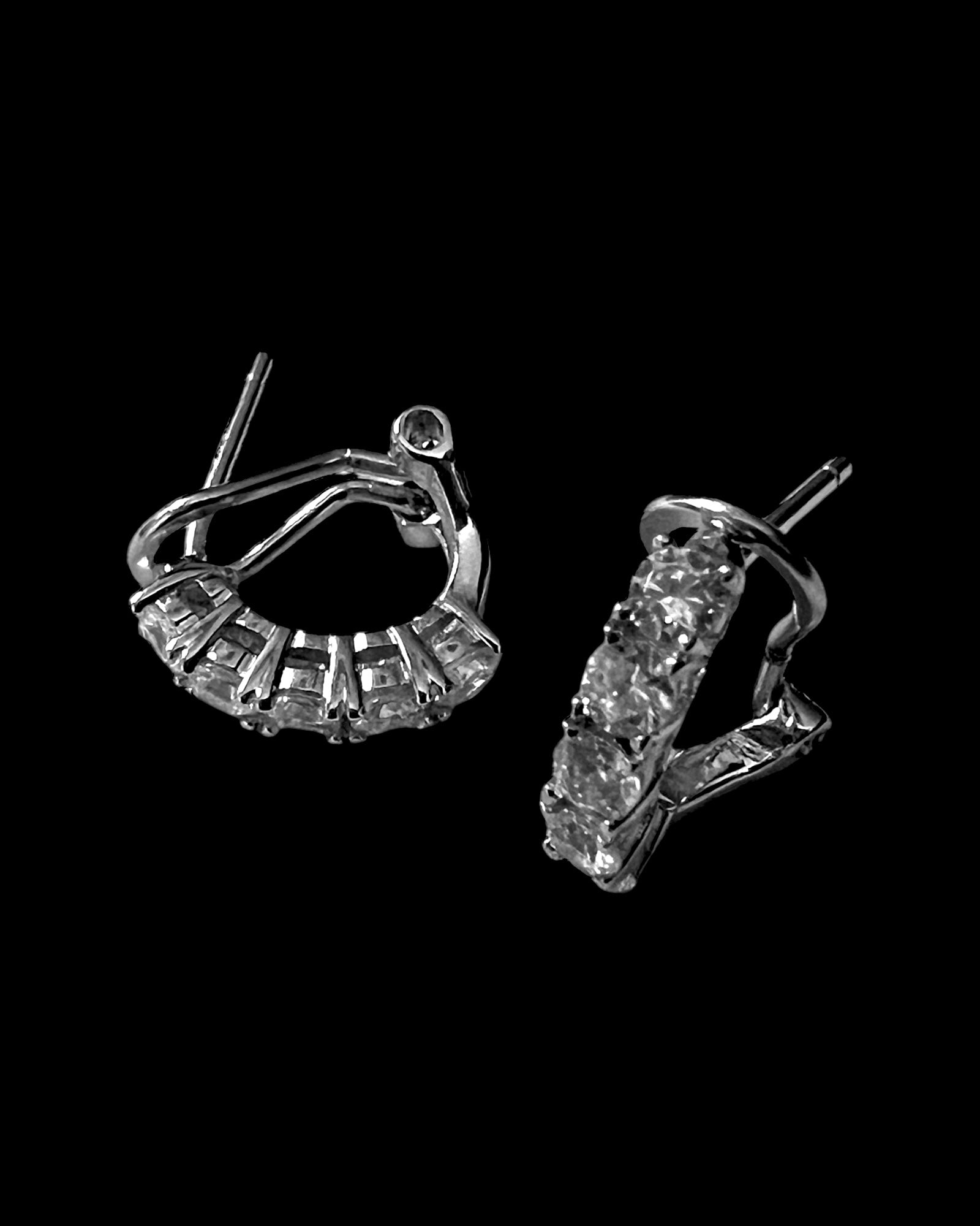 Sparkling Silver Hoop Earrings