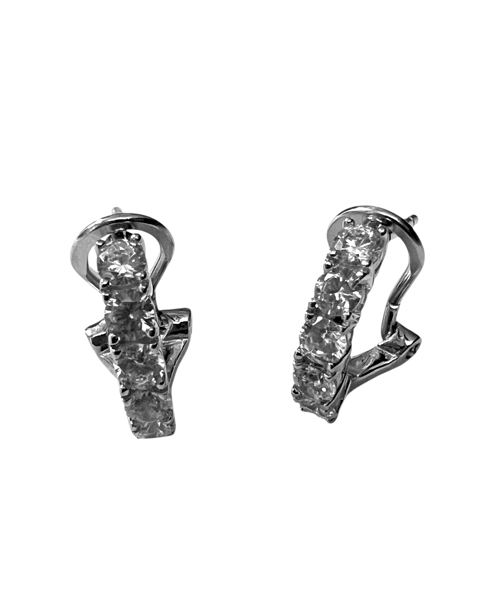 Sparkling Silver Hoop Earrings