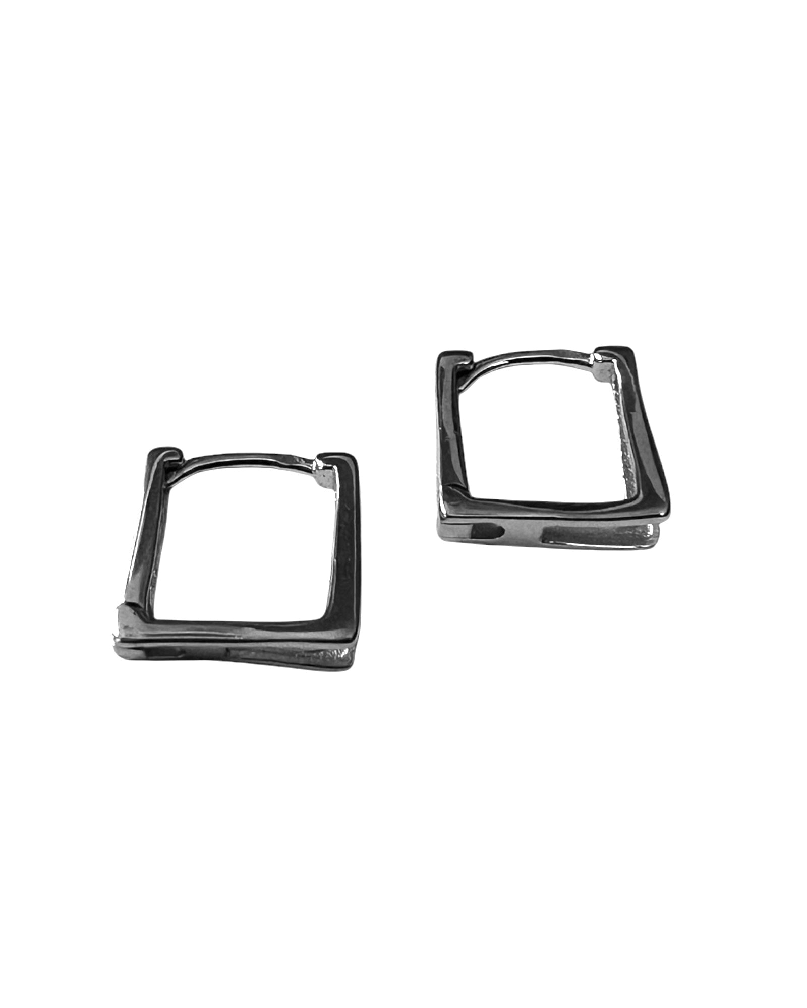 Square Silver Hoop Earrings