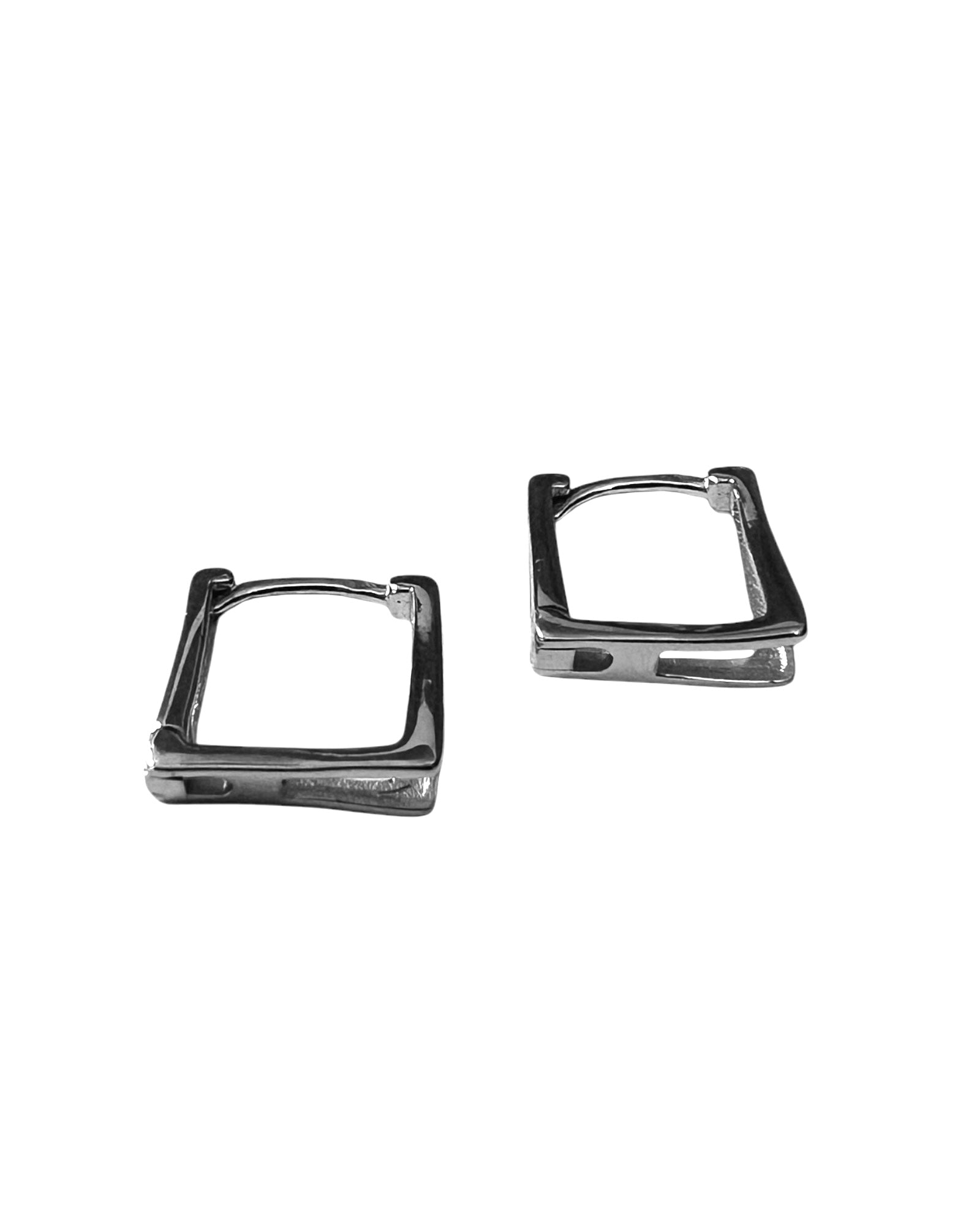 Square Silver Hoop Earrings