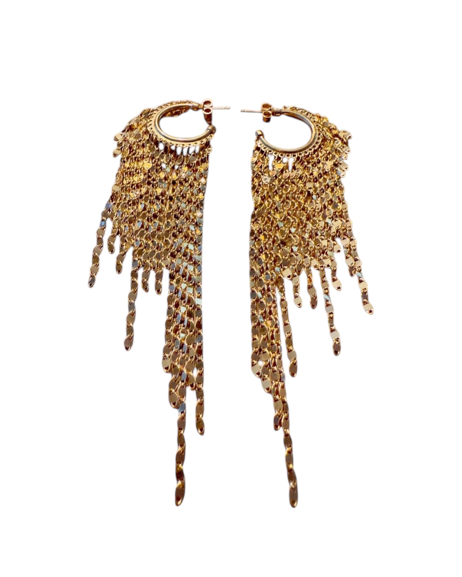 Argolas de Festa em Prata Dourada, com efeito degrade, design elegante e sofisticado, feitas em prata dourada.
