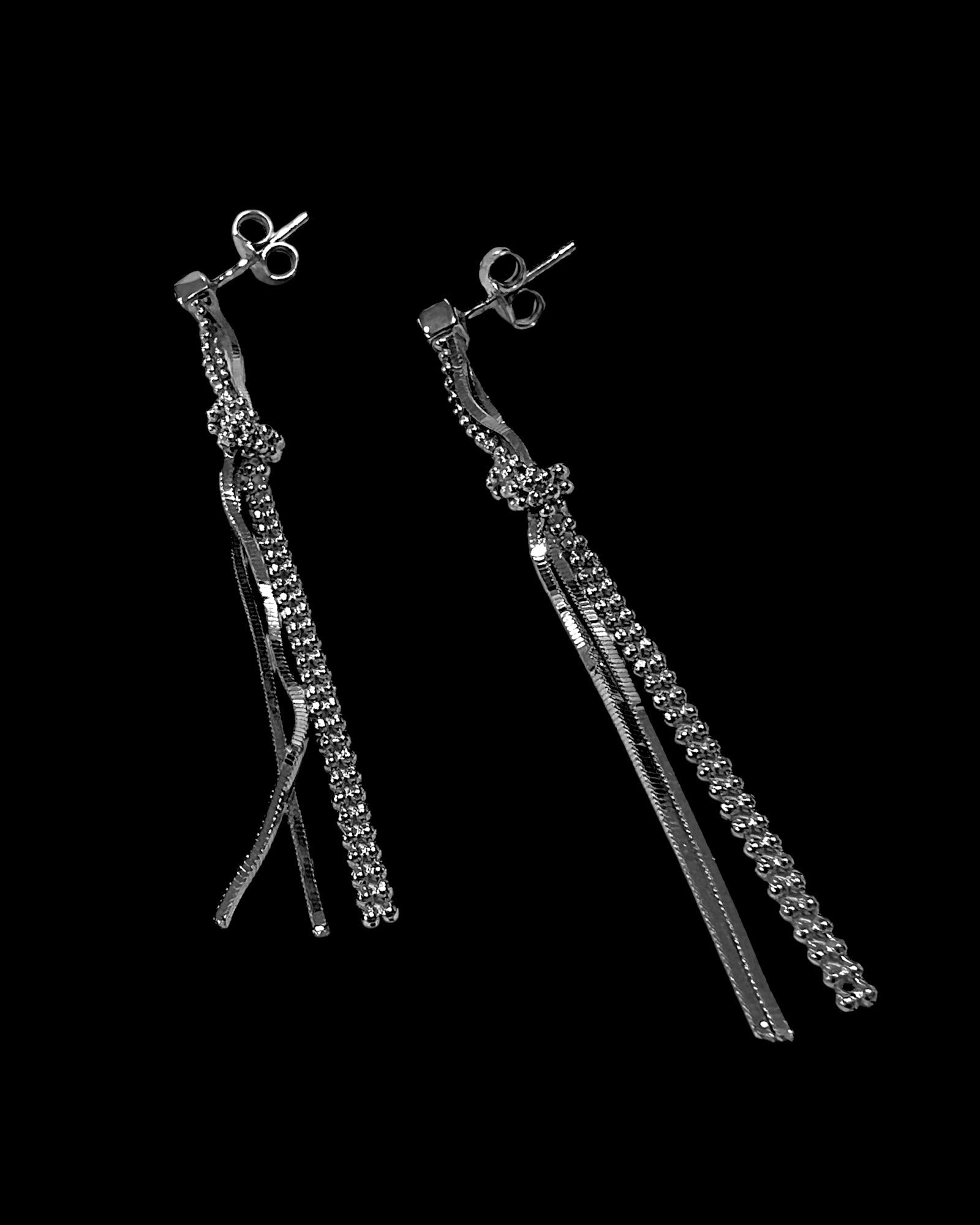 Long Silver Earrings