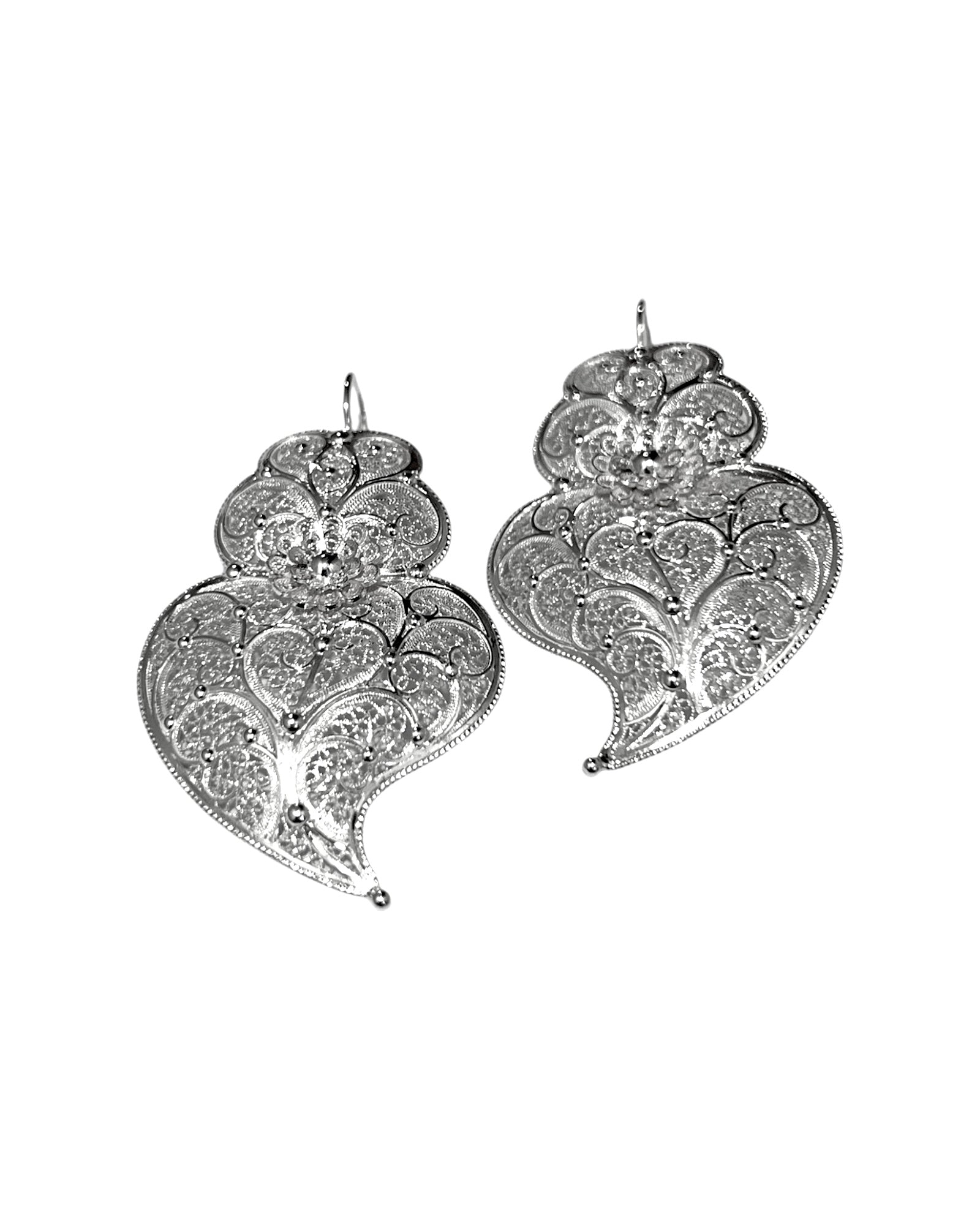 Viana Heart Earrings in Silver