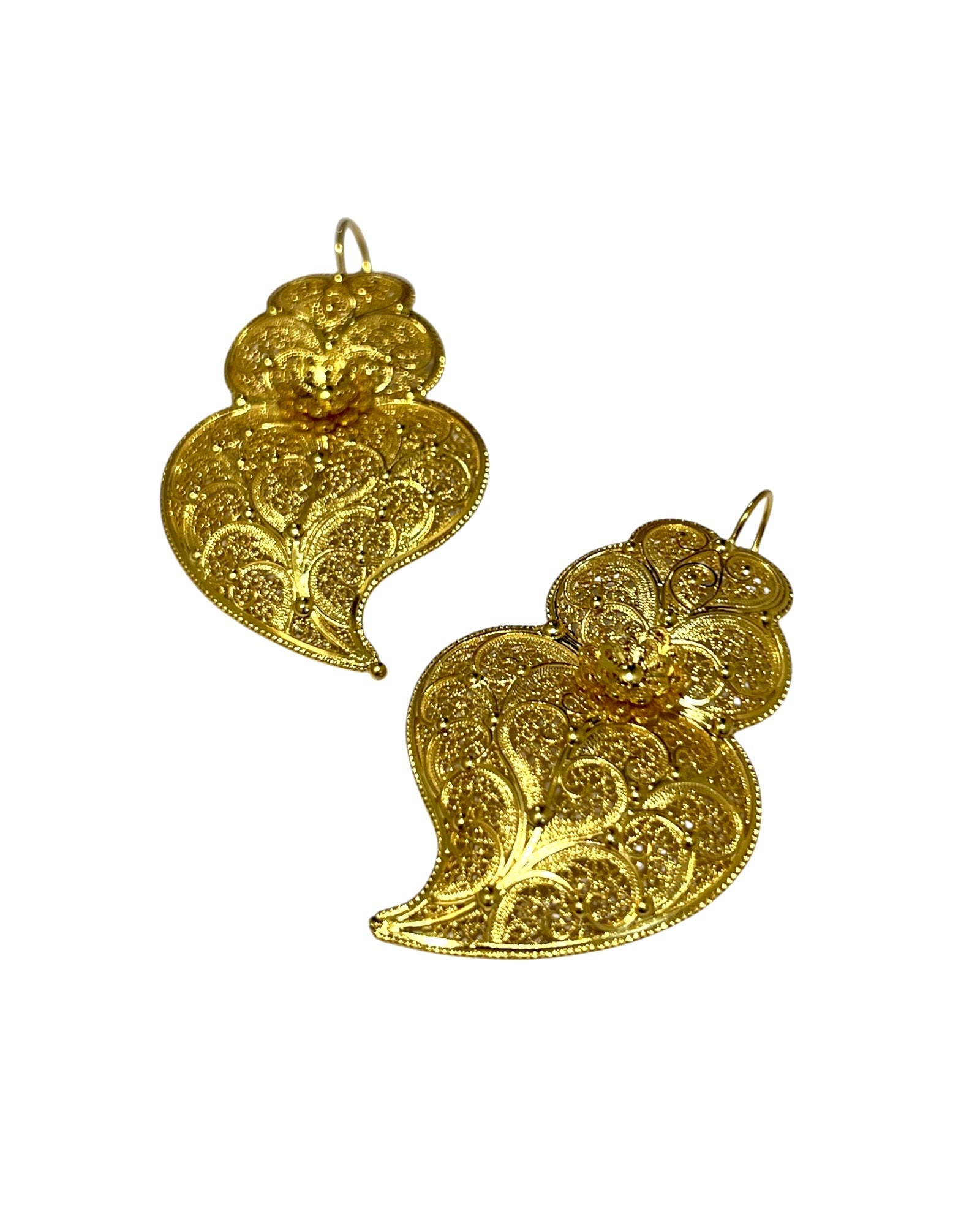 Viana Heart Earrings in Gold Plated Silver