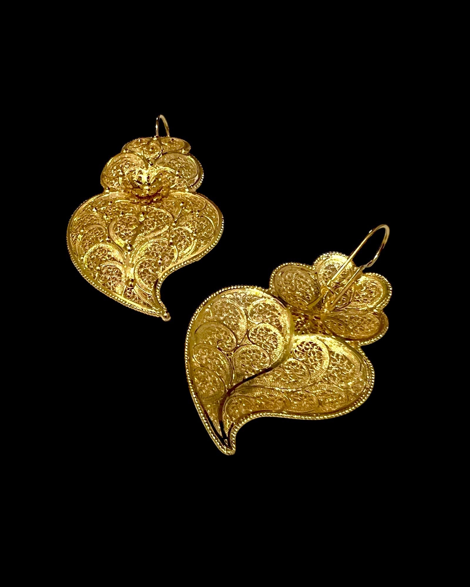 Viana Heart Earrings in Gold Plated Silver