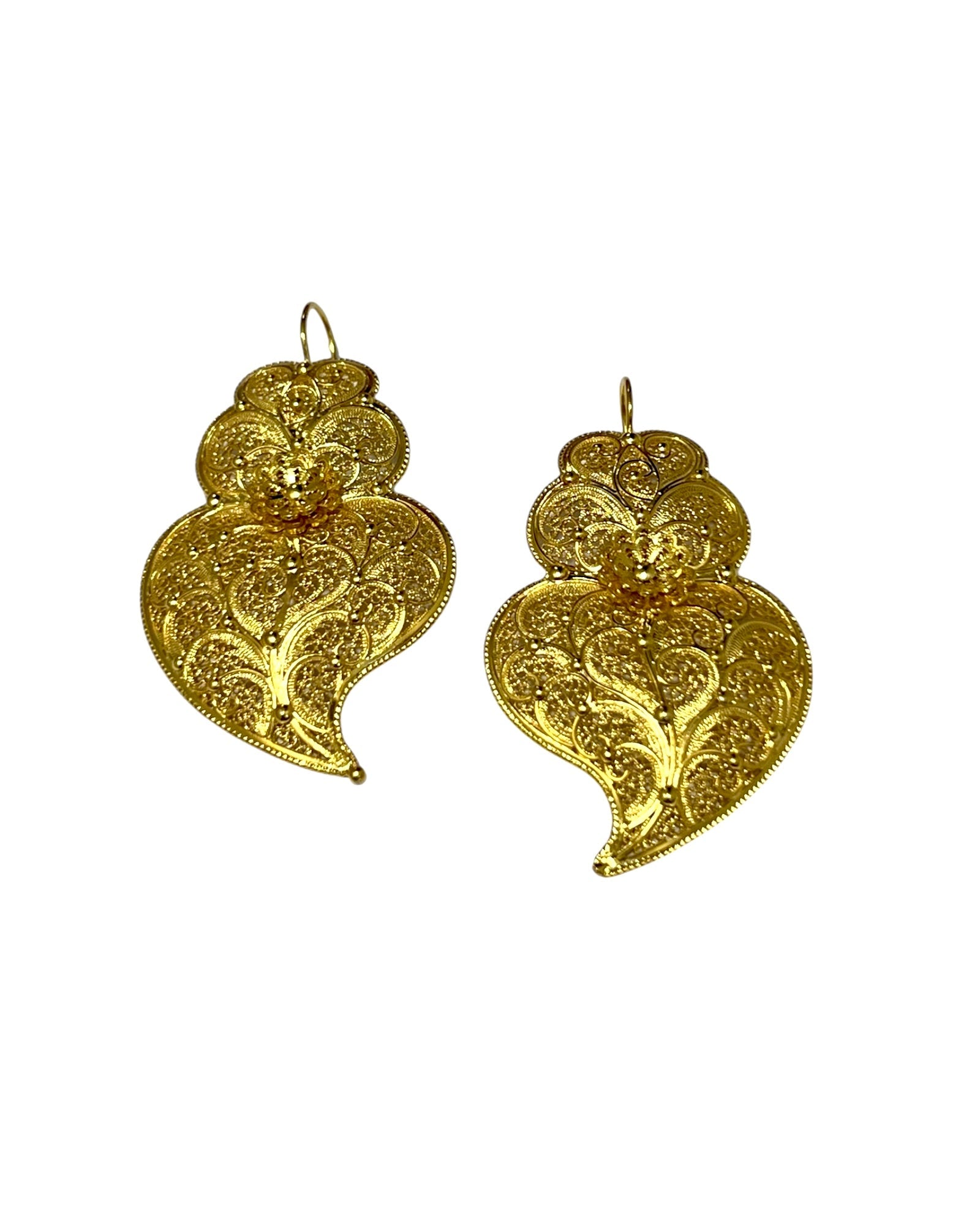 Viana Heart Earrings in Gold Plated Silver