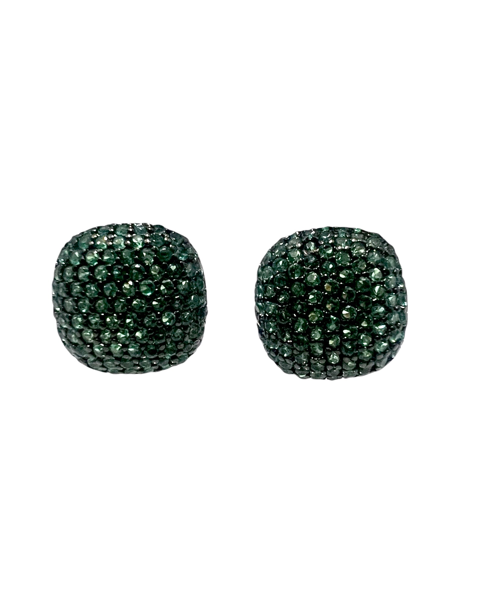 Brincos Brilhos Verdes em Prata